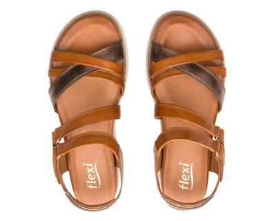 Foto 3 | Sandalias Casuales Flexi de Piel para Mujer
