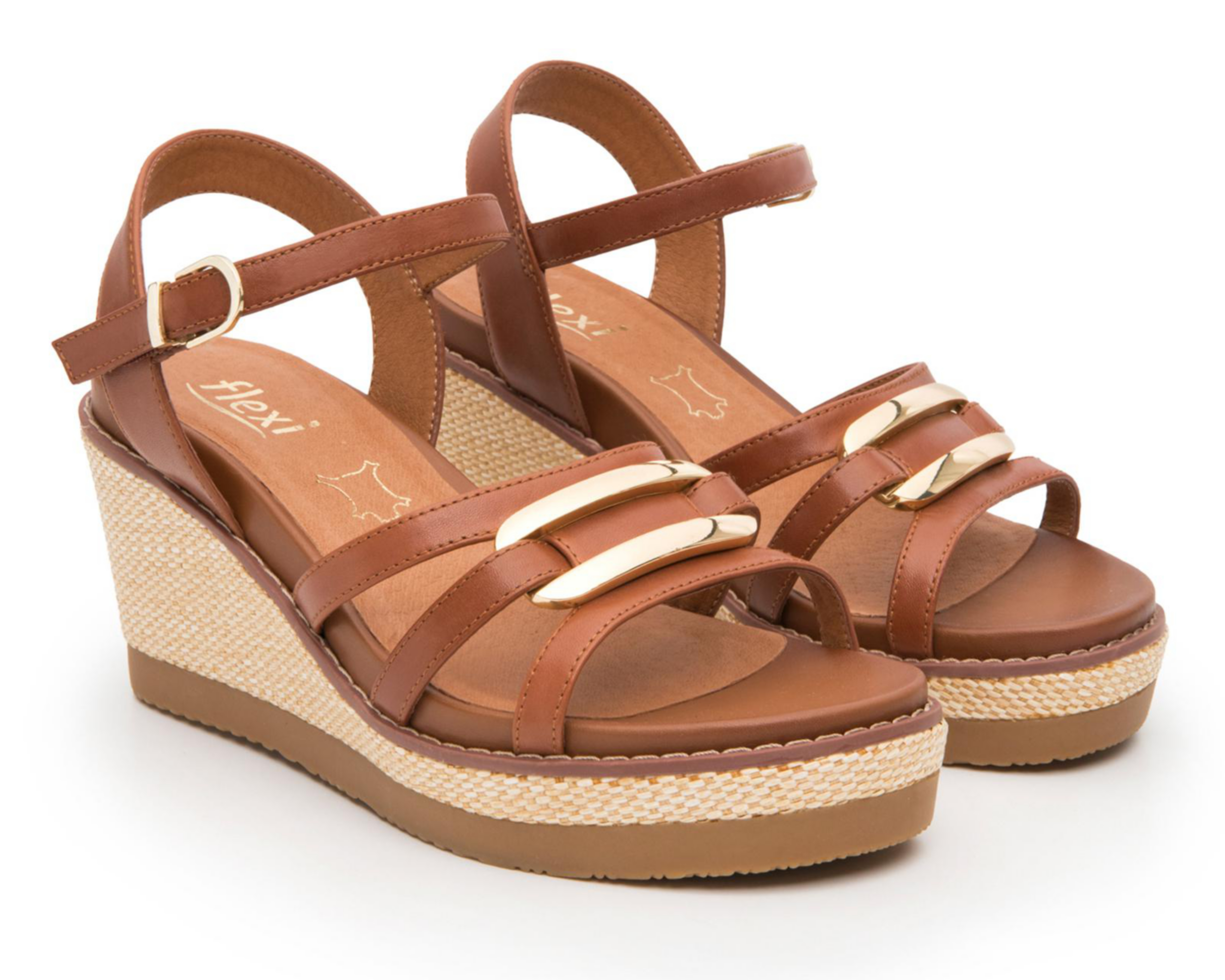 Foto 1 | Sandalias Casuales Flexi de Piel para Mujer