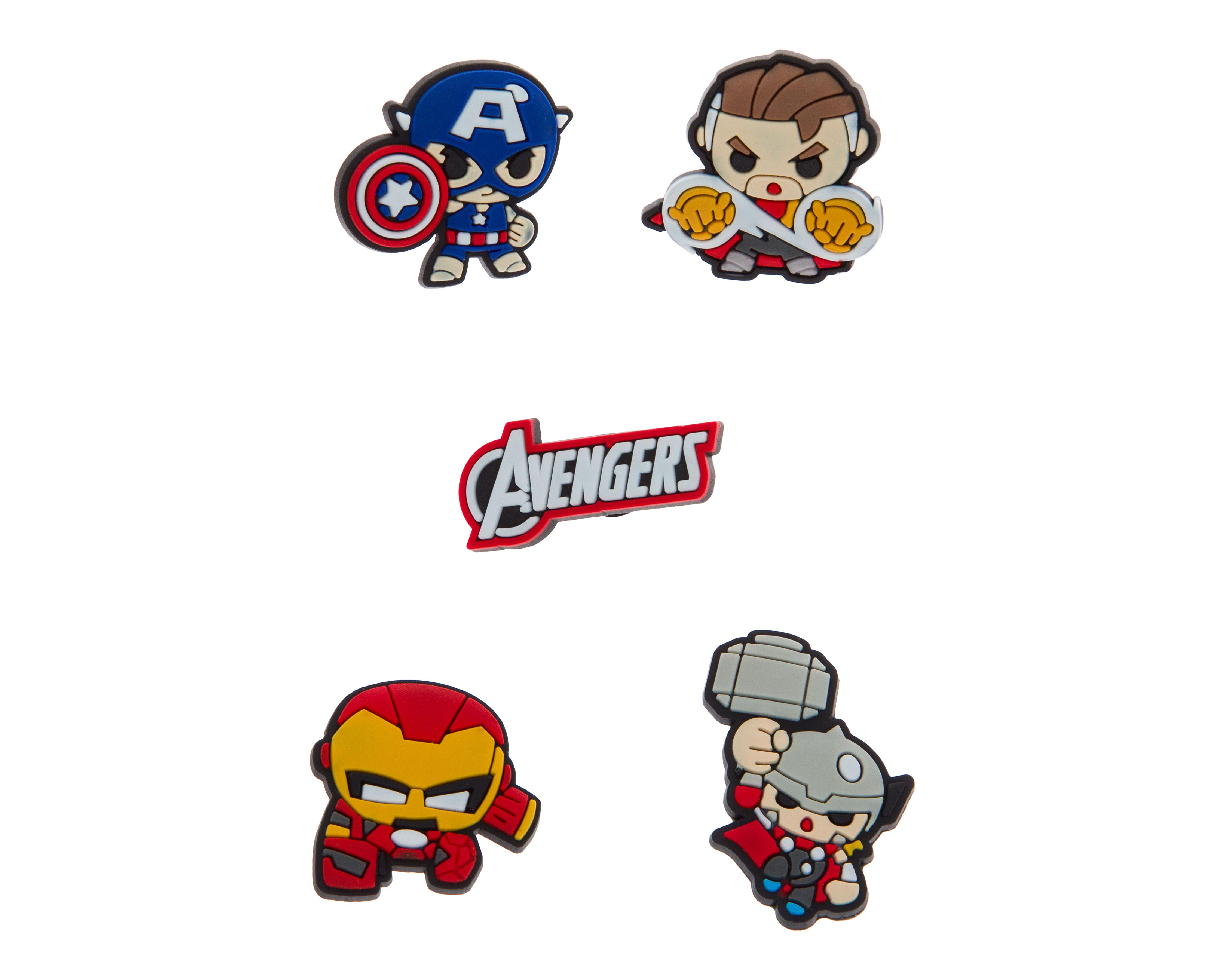 Foto 2 pulgar | Paquete de Pines para Calzado Marvel Avengers 5 Piezas