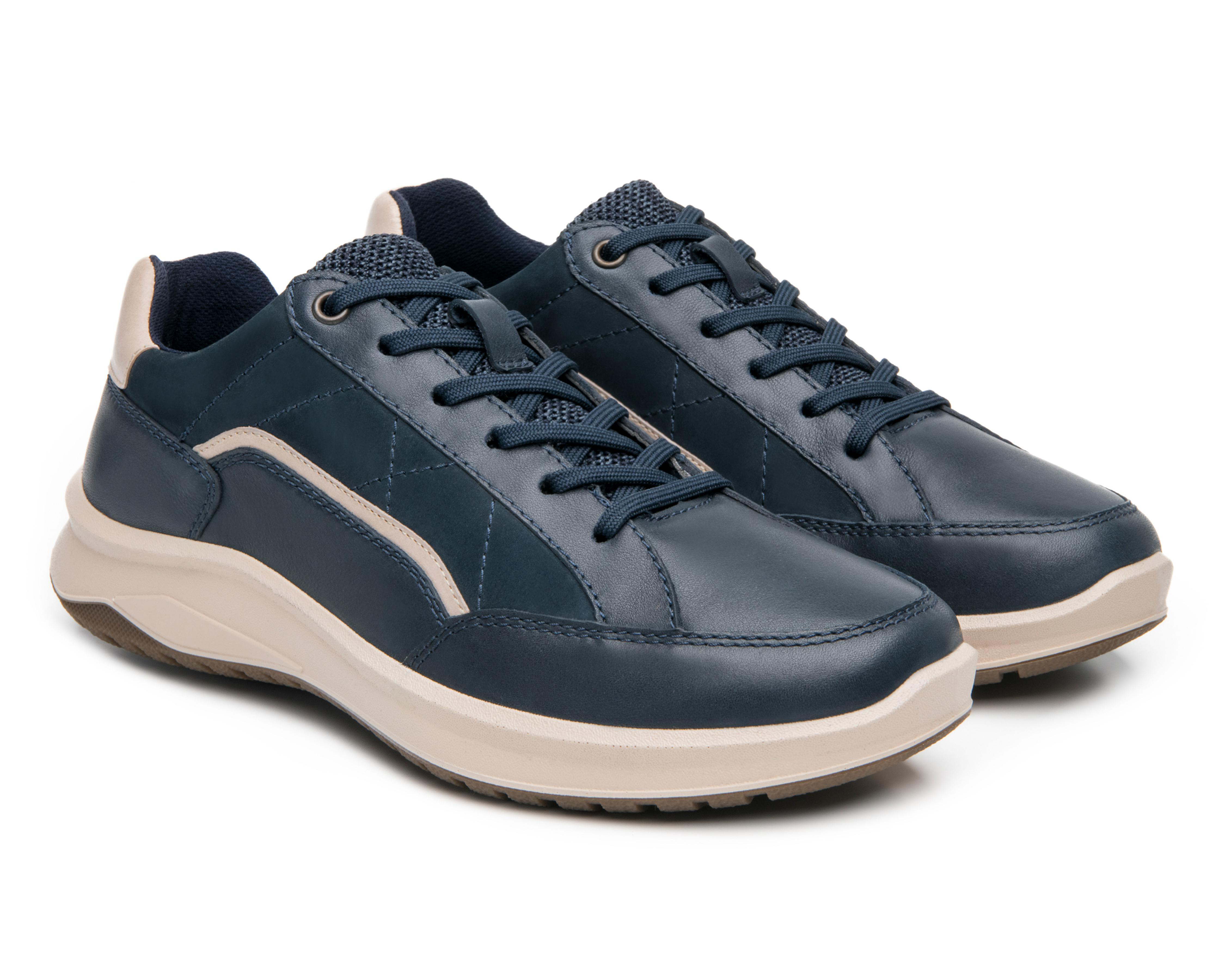Foto 2 pulgar | Tenis Casuales Flexi de Piel para Hombre