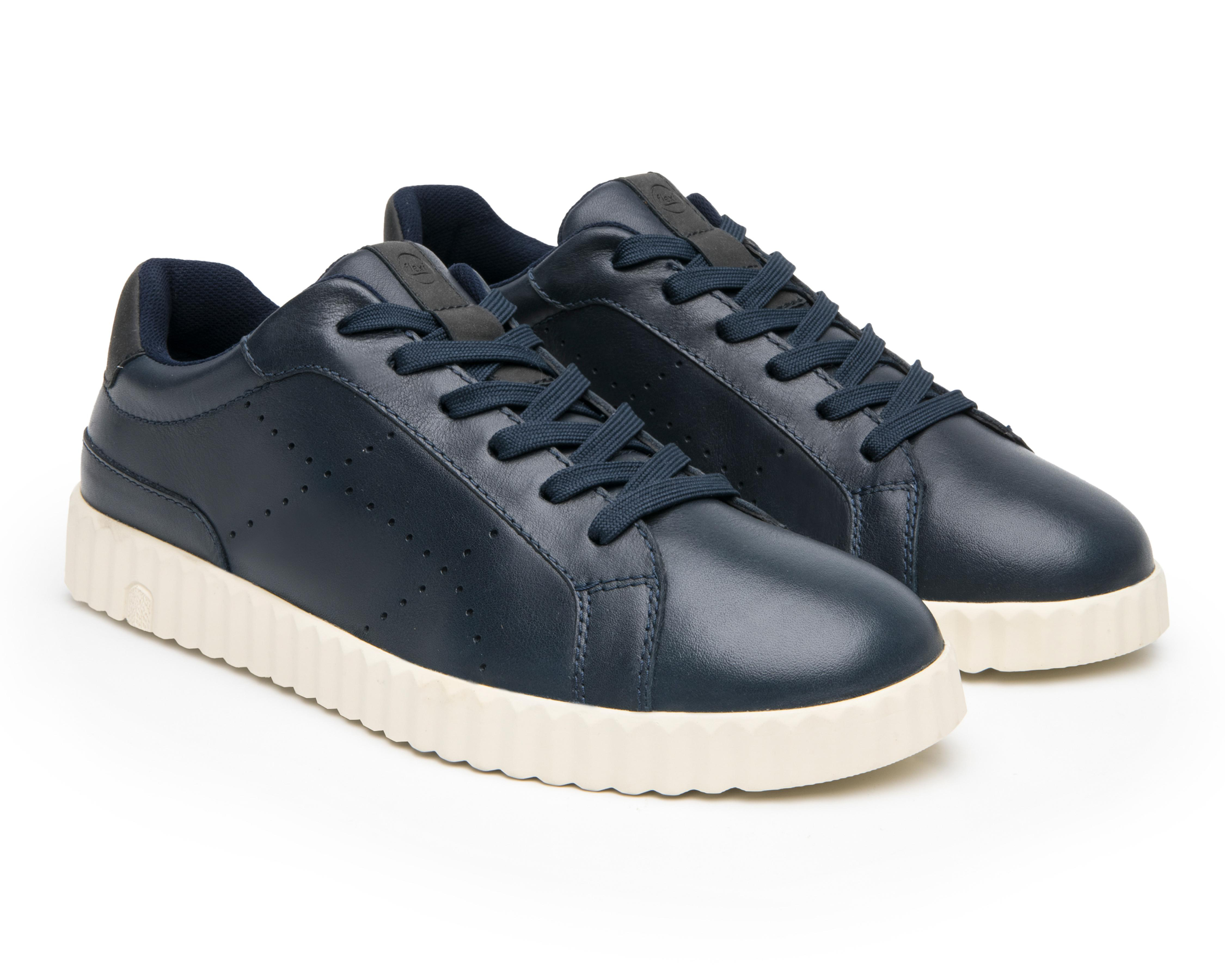 Tenis Casuales Flexi de Piel para Hombre