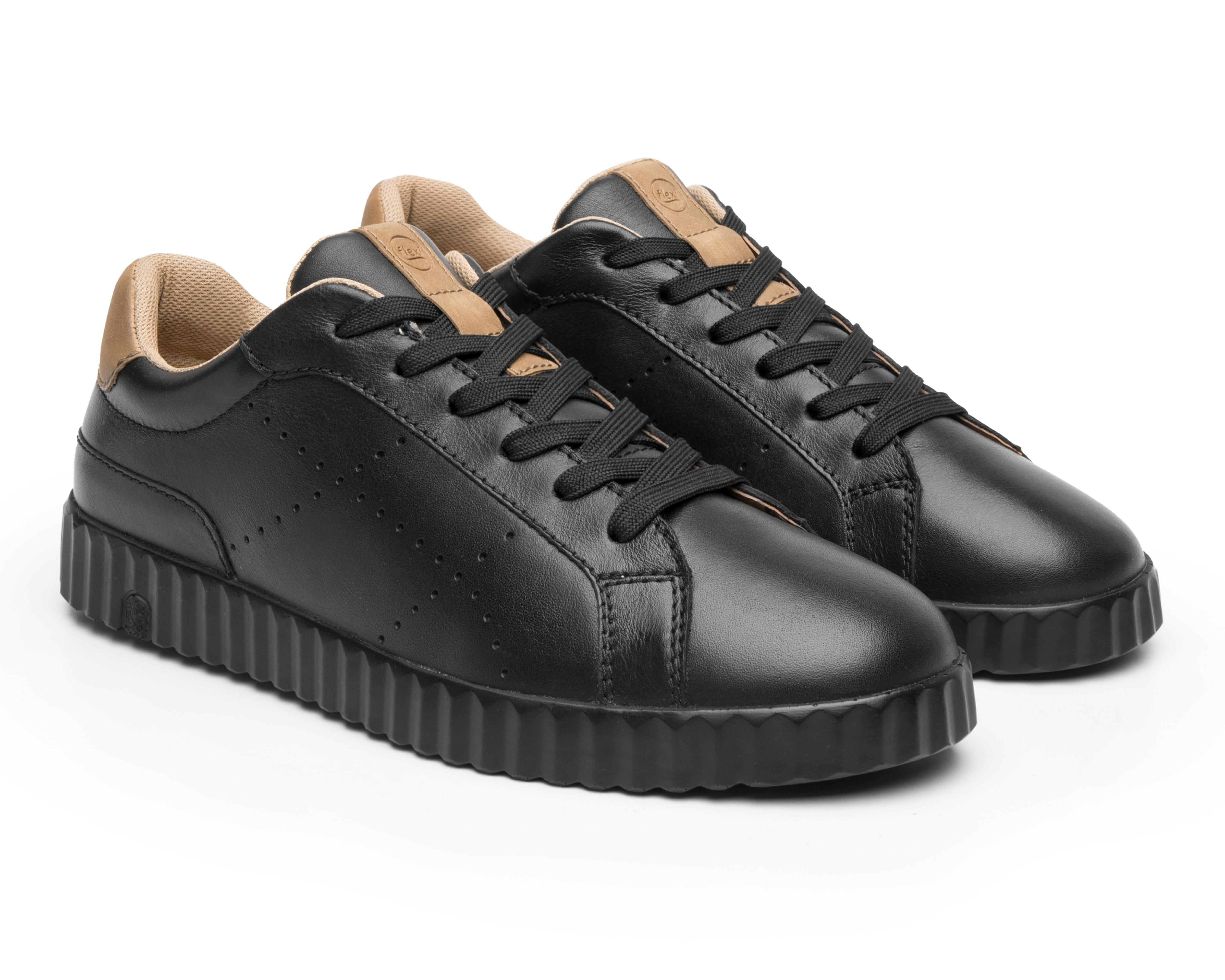 Foto 2 pulgar | Tenis Casuales Flexi de Piel para Hombre