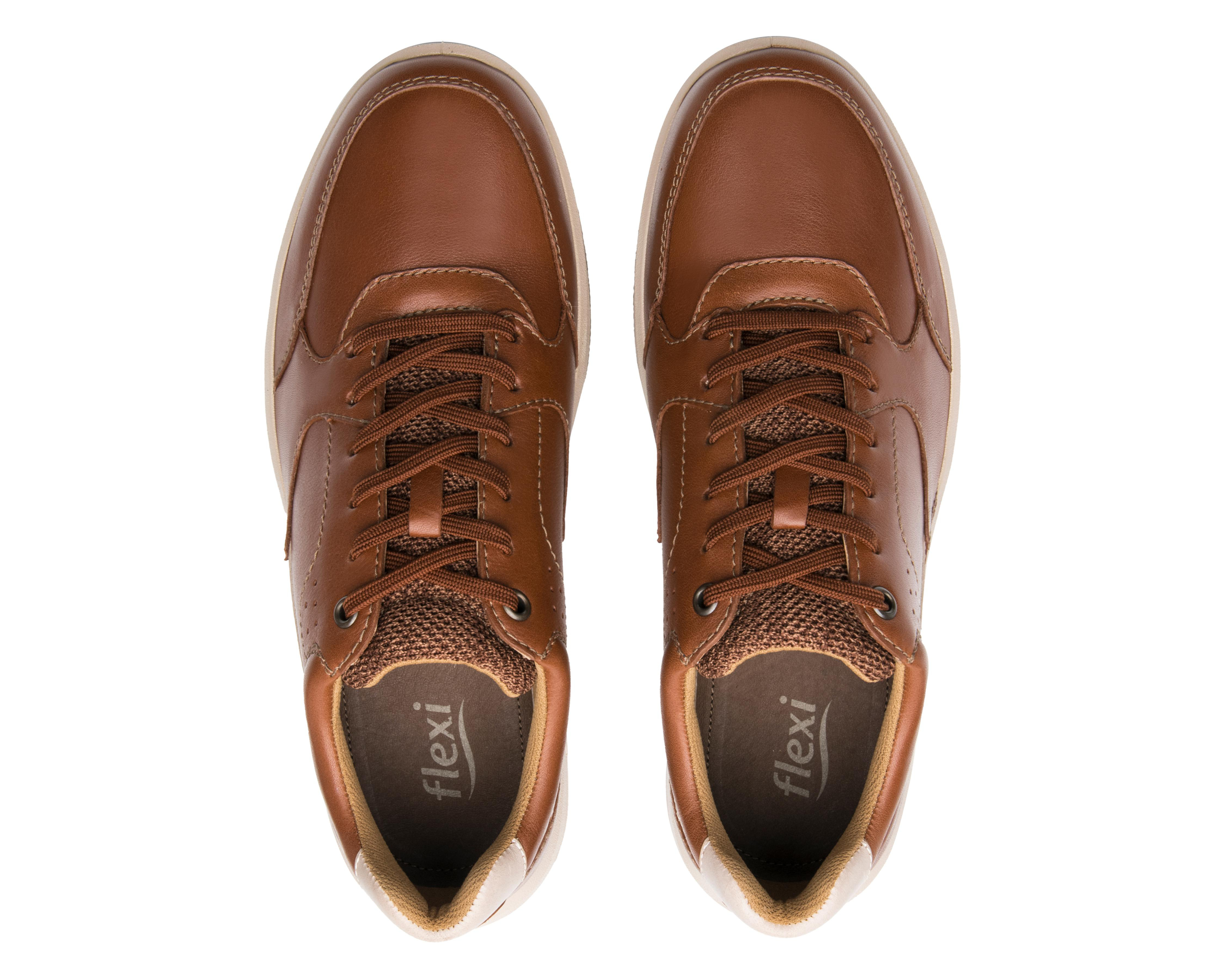 Foto 4 pulgar | Tenis Casuales Flexi de Piel para Hombre
