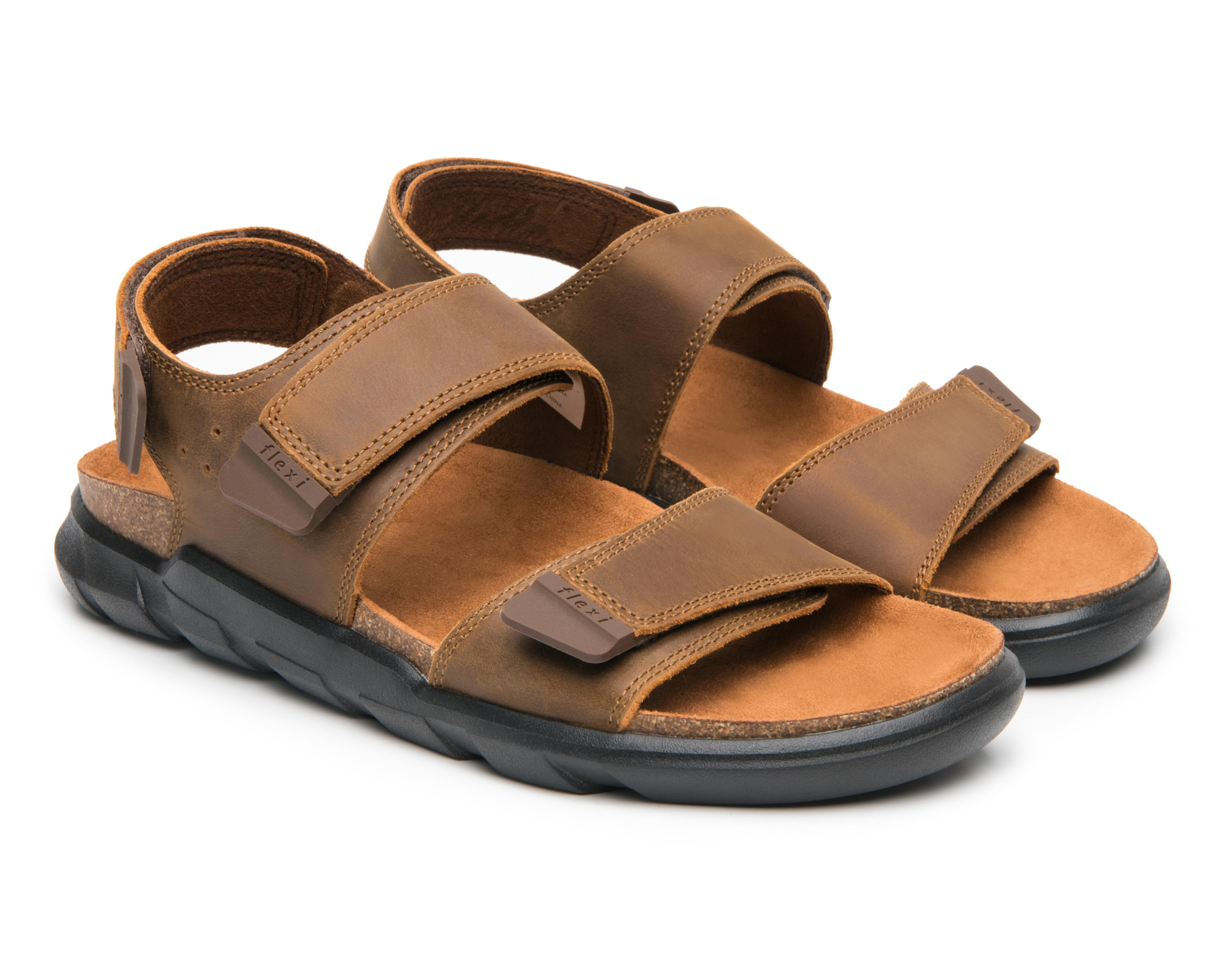 Foto 1 | Sandalias Casuales Flexi de Piel para Hombre