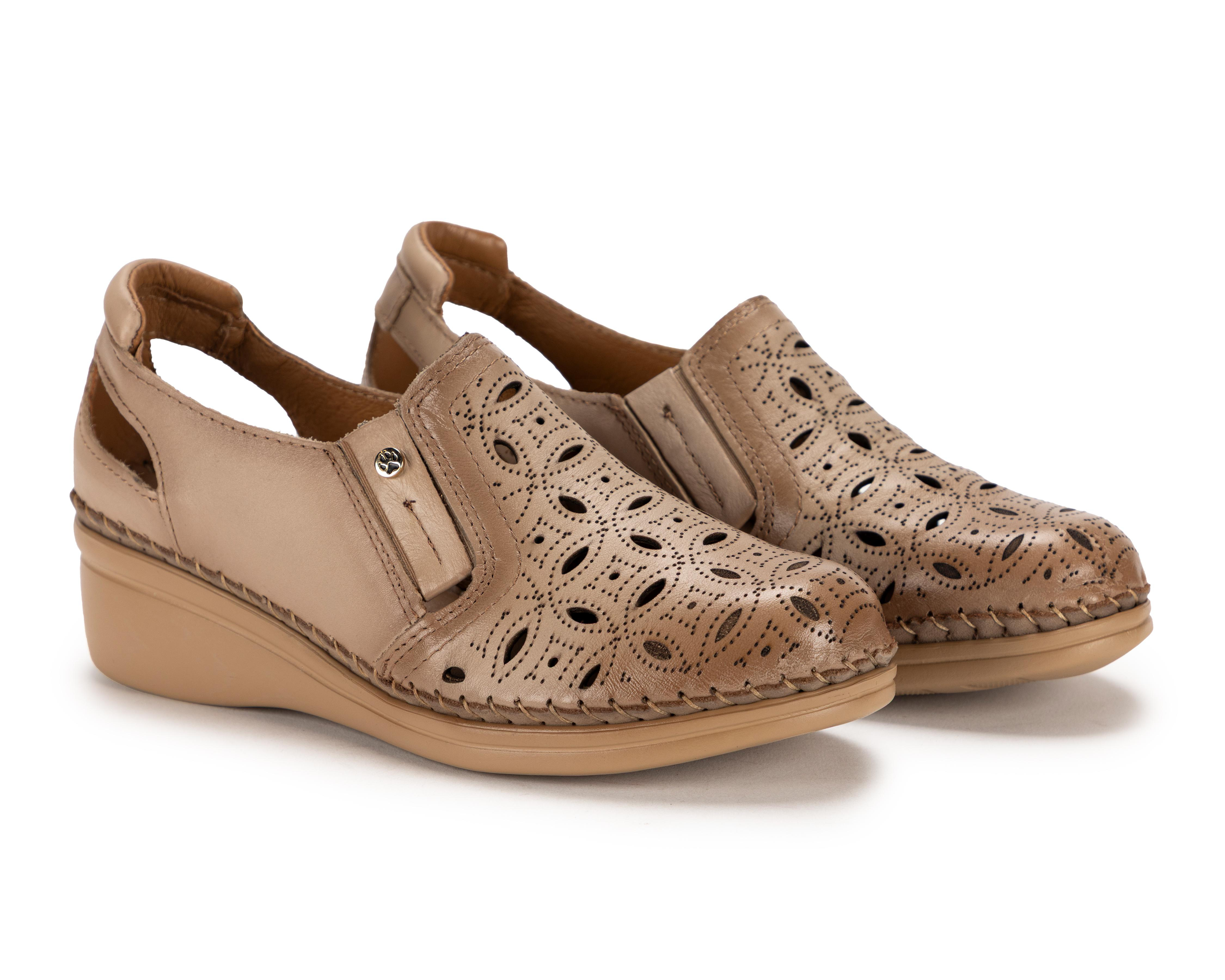 Foto 1 | Zapatos Confort Lobo Solo de Piel para Mujer