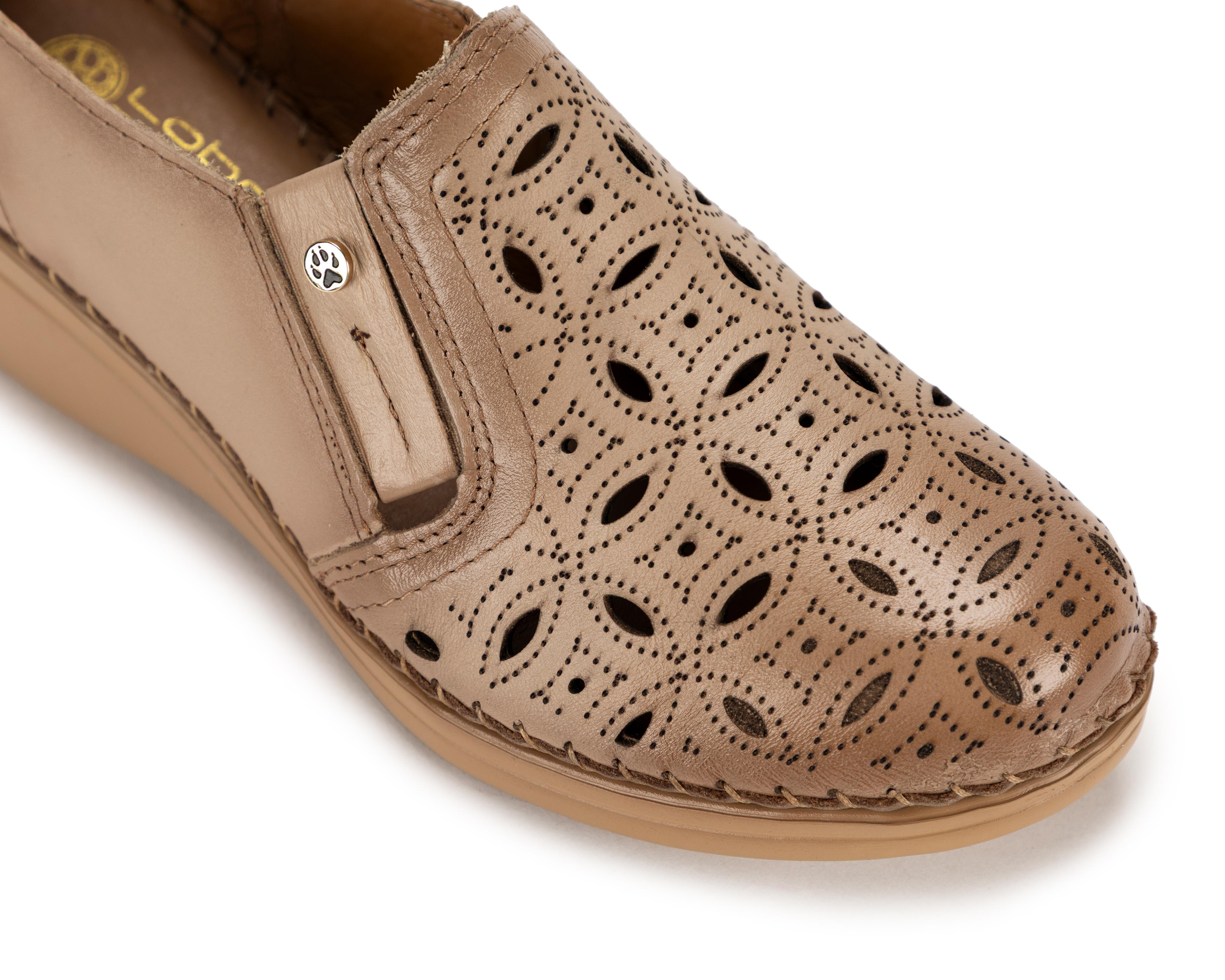 Foto 6 | Zapatos Confort Lobo Solo de Piel para Mujer
