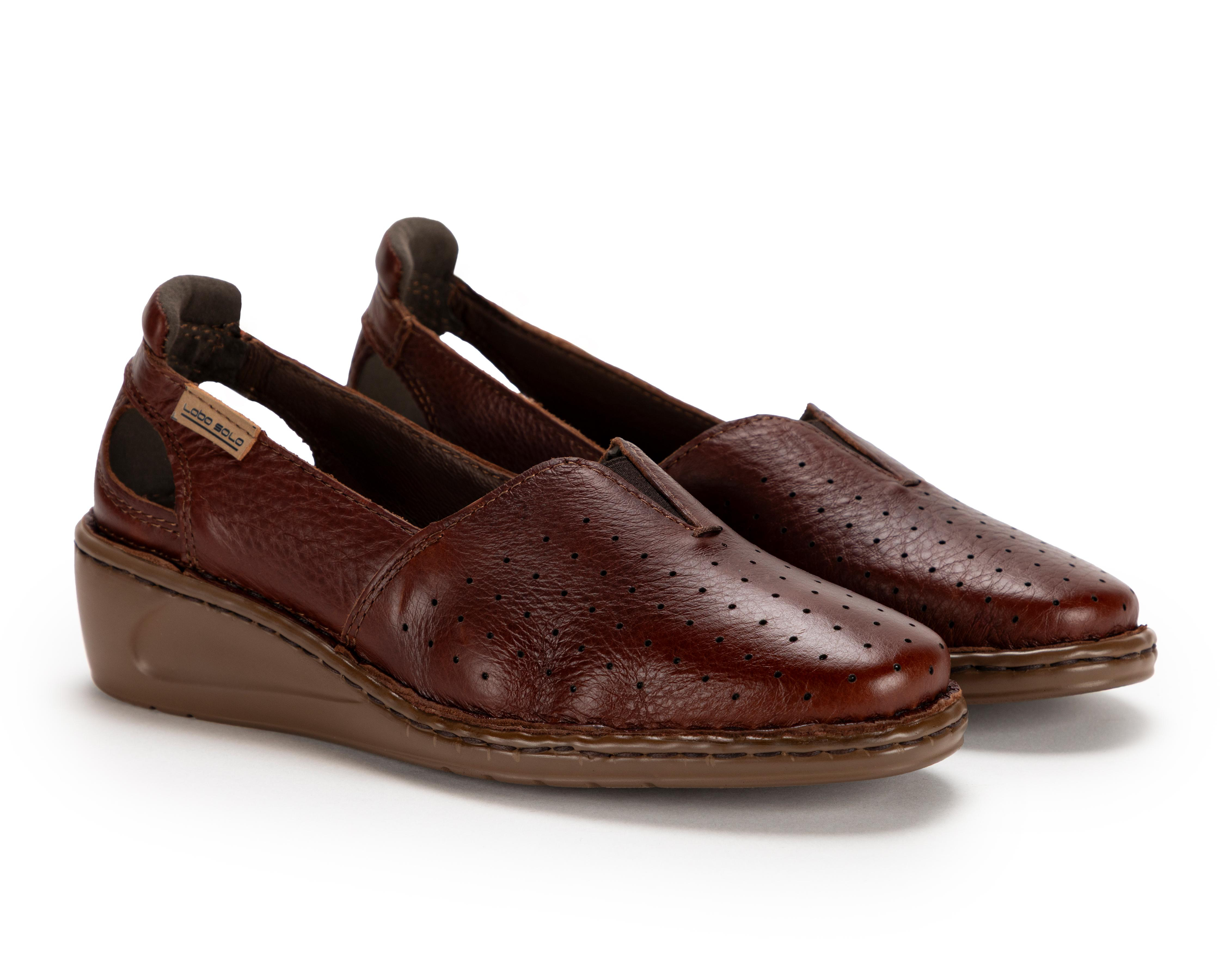 Zapatos Confort Lobo Solo de Piel para Mujer
