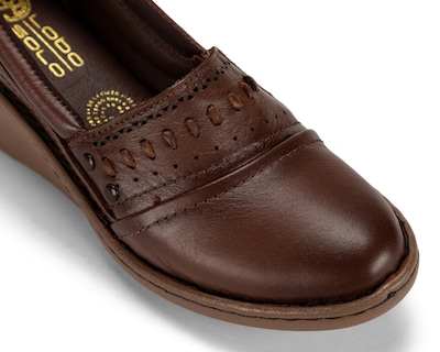 Foto 6 | Zapatos Confort Lobo Solo de Piel para Mujer