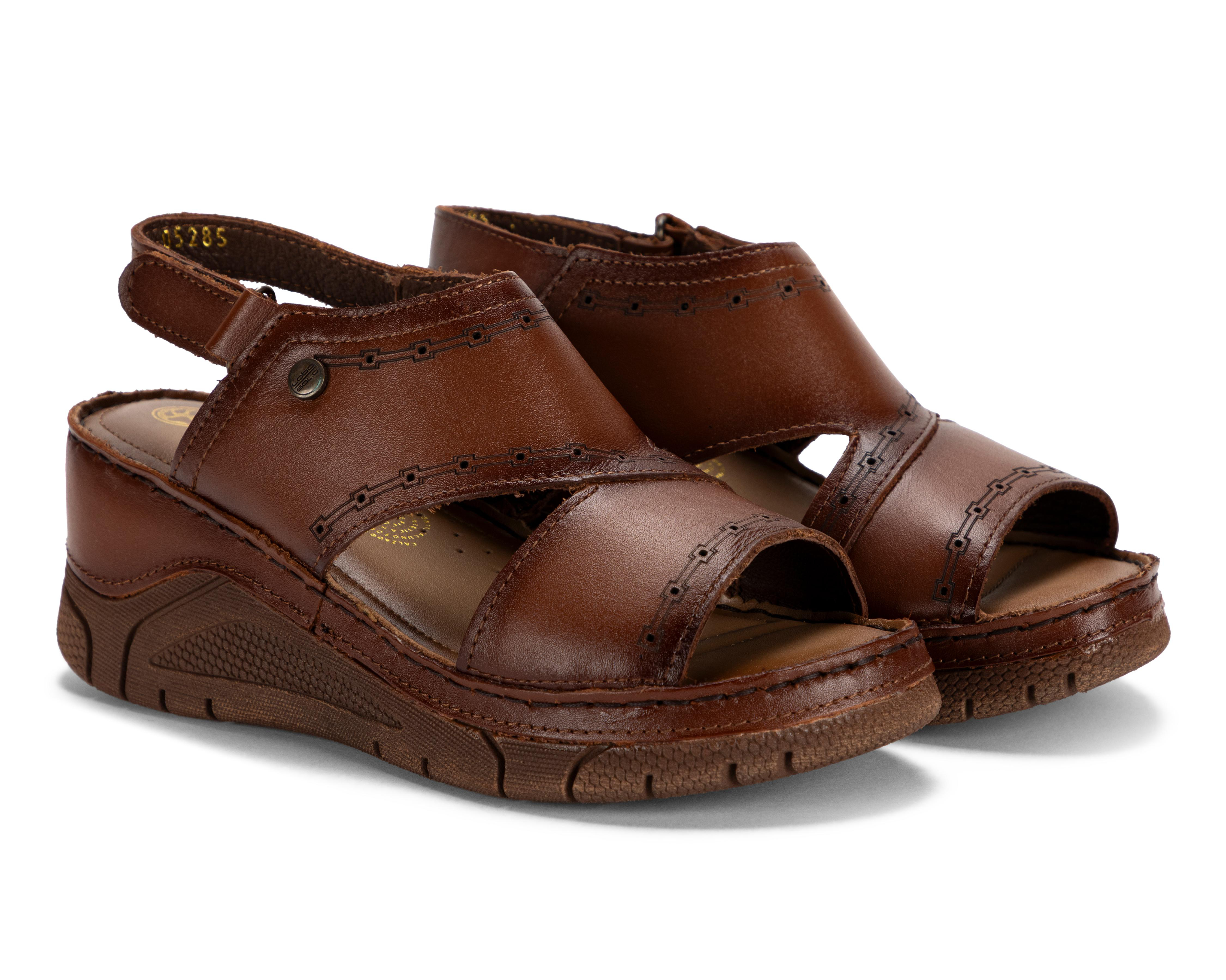 Foto 1 | Sandalias Confort Lobo Solo de Piel para Mujer