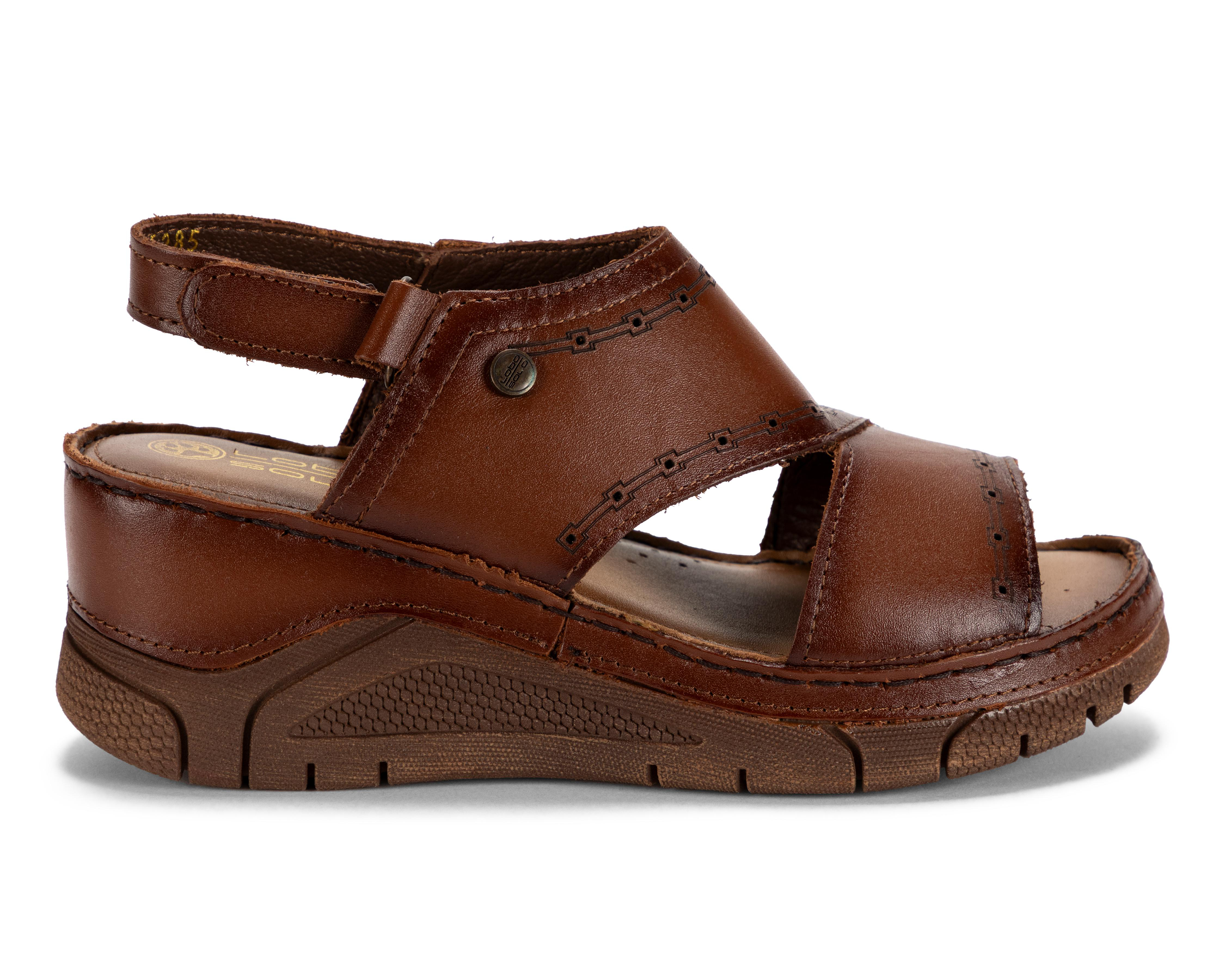 Foto 3 pulgar | Sandalias Confort Lobo Solo de Piel para Mujer