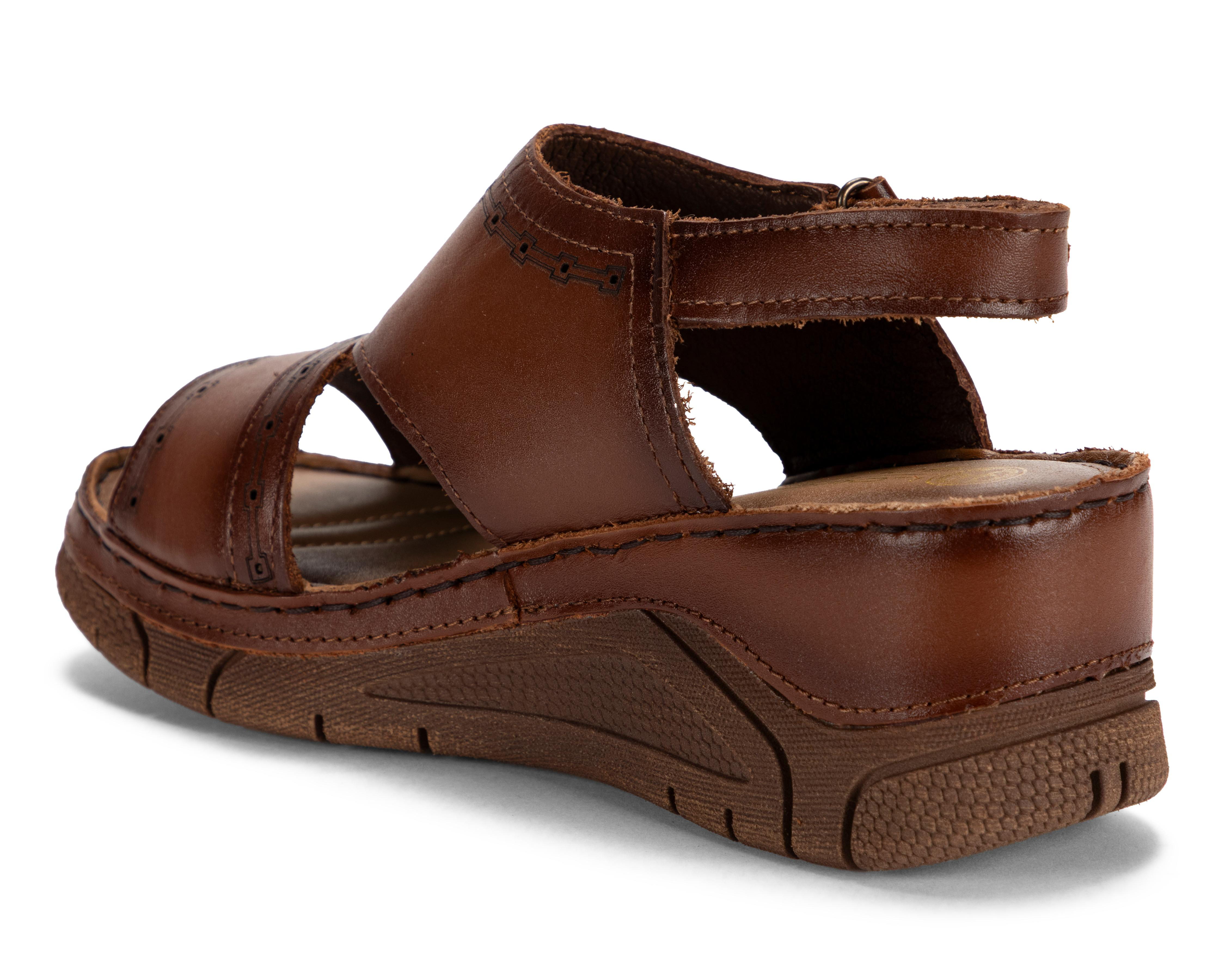 Foto 4 pulgar | Sandalias Confort Lobo Solo de Piel para Mujer