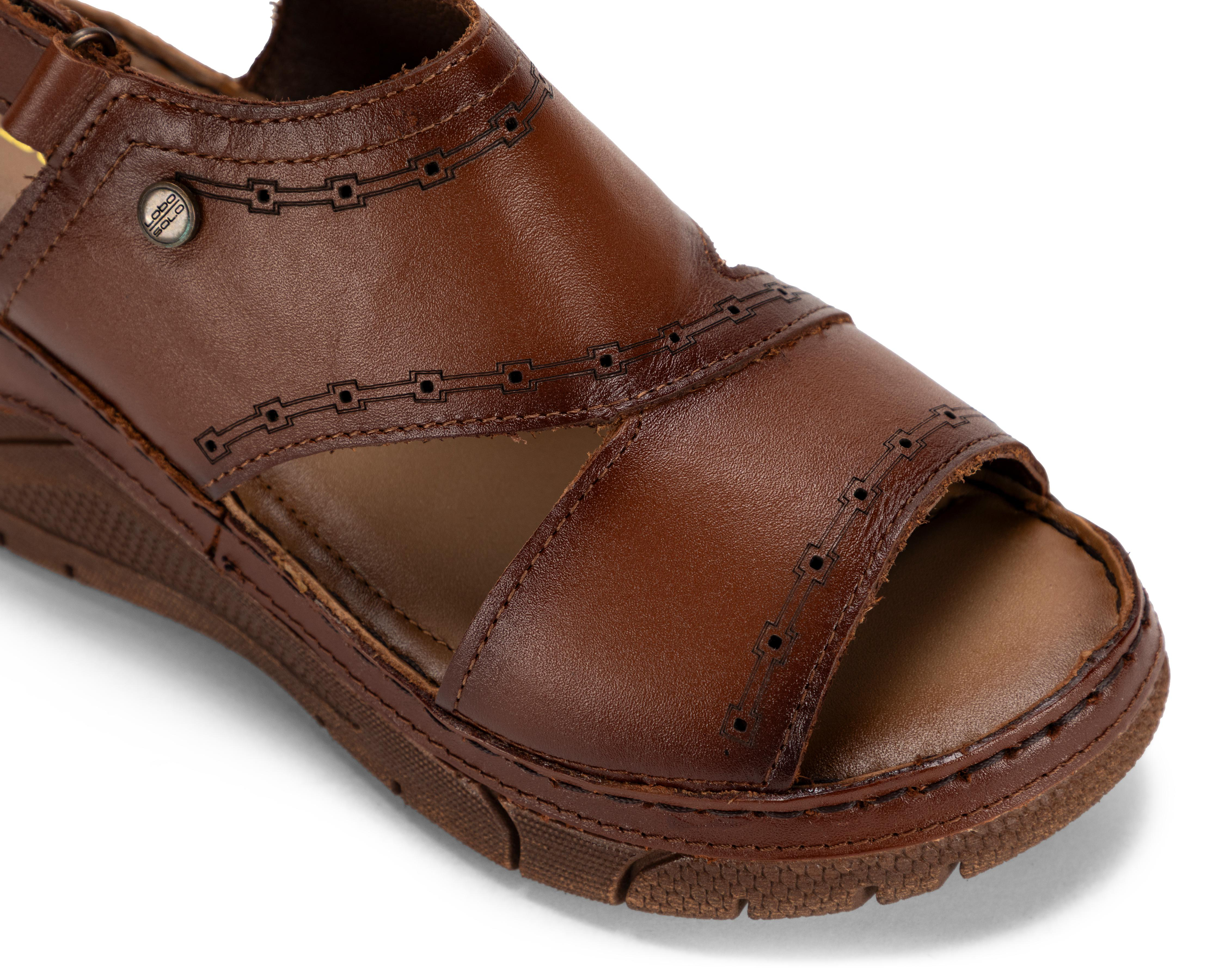 Foto 7 pulgar | Sandalias Confort Lobo Solo de Piel para Mujer