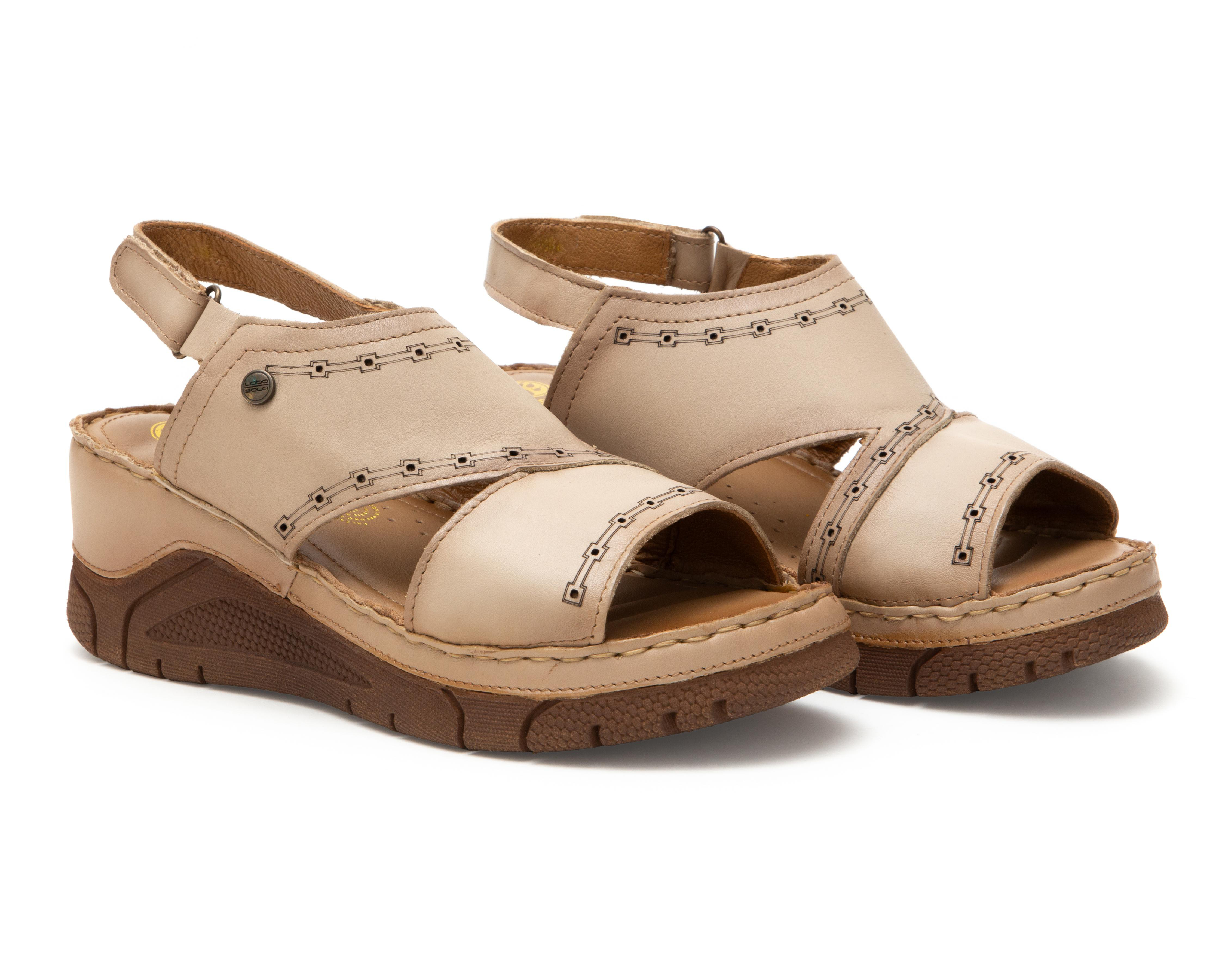 Foto 1 | Sandalias Confort Lobo Solo de Piel para Mujer