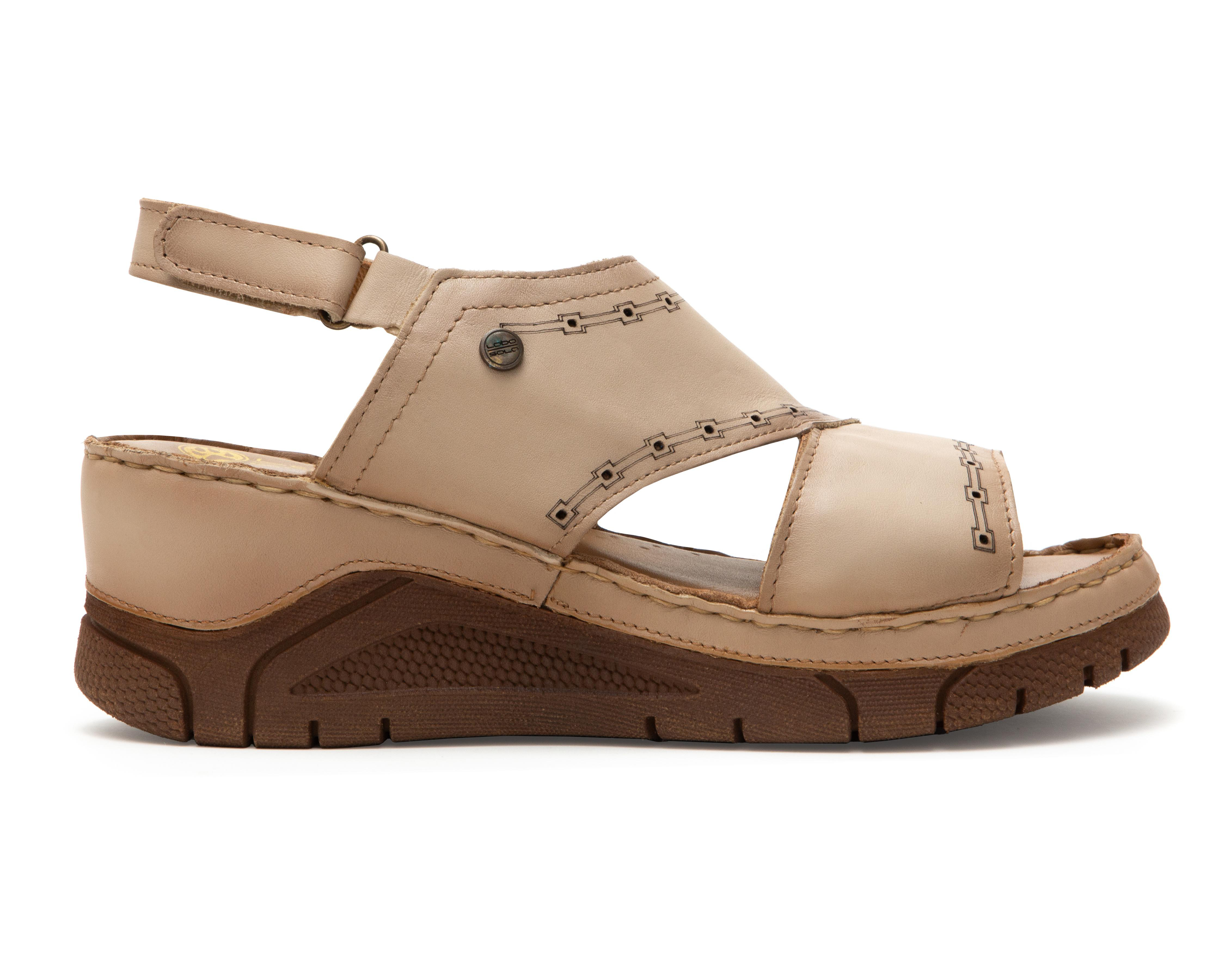 Foto 3 pulgar | Sandalias Confort Lobo Solo de Piel para Mujer