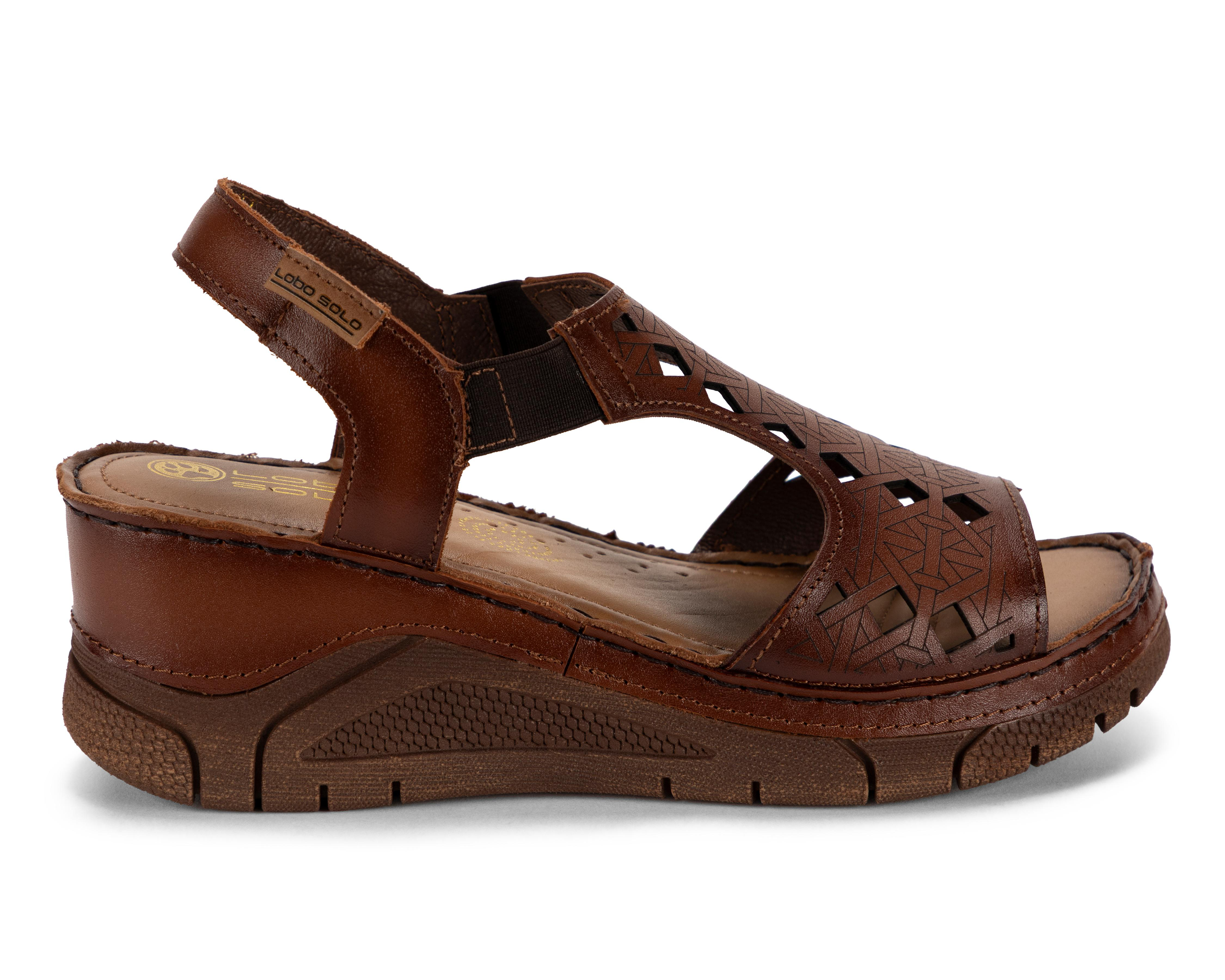 Foto 3 pulgar | Sandalias Confort Lobo Solo de Piel para Mujer
