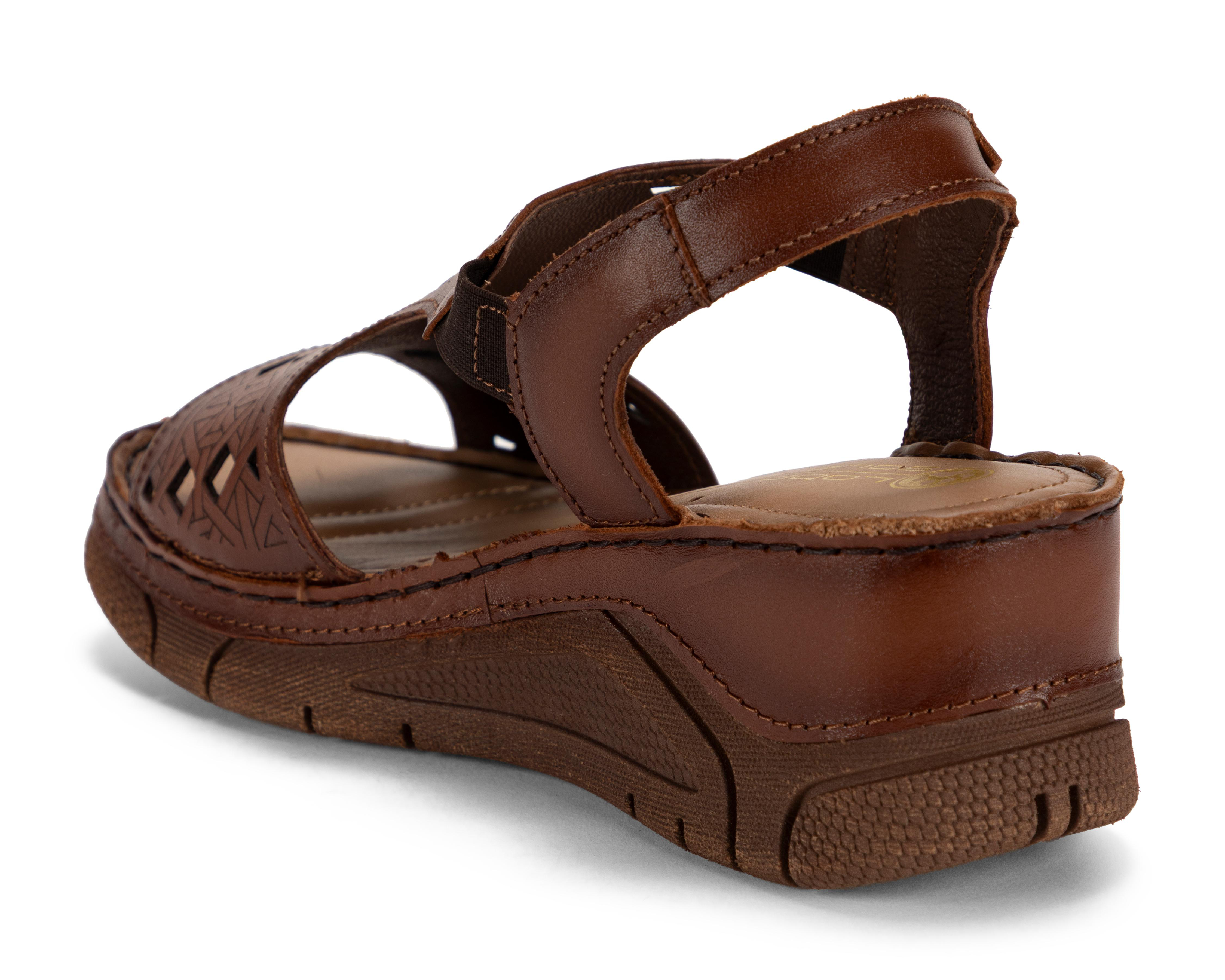 Foto 4 pulgar | Sandalias Confort Lobo Solo de Piel para Mujer