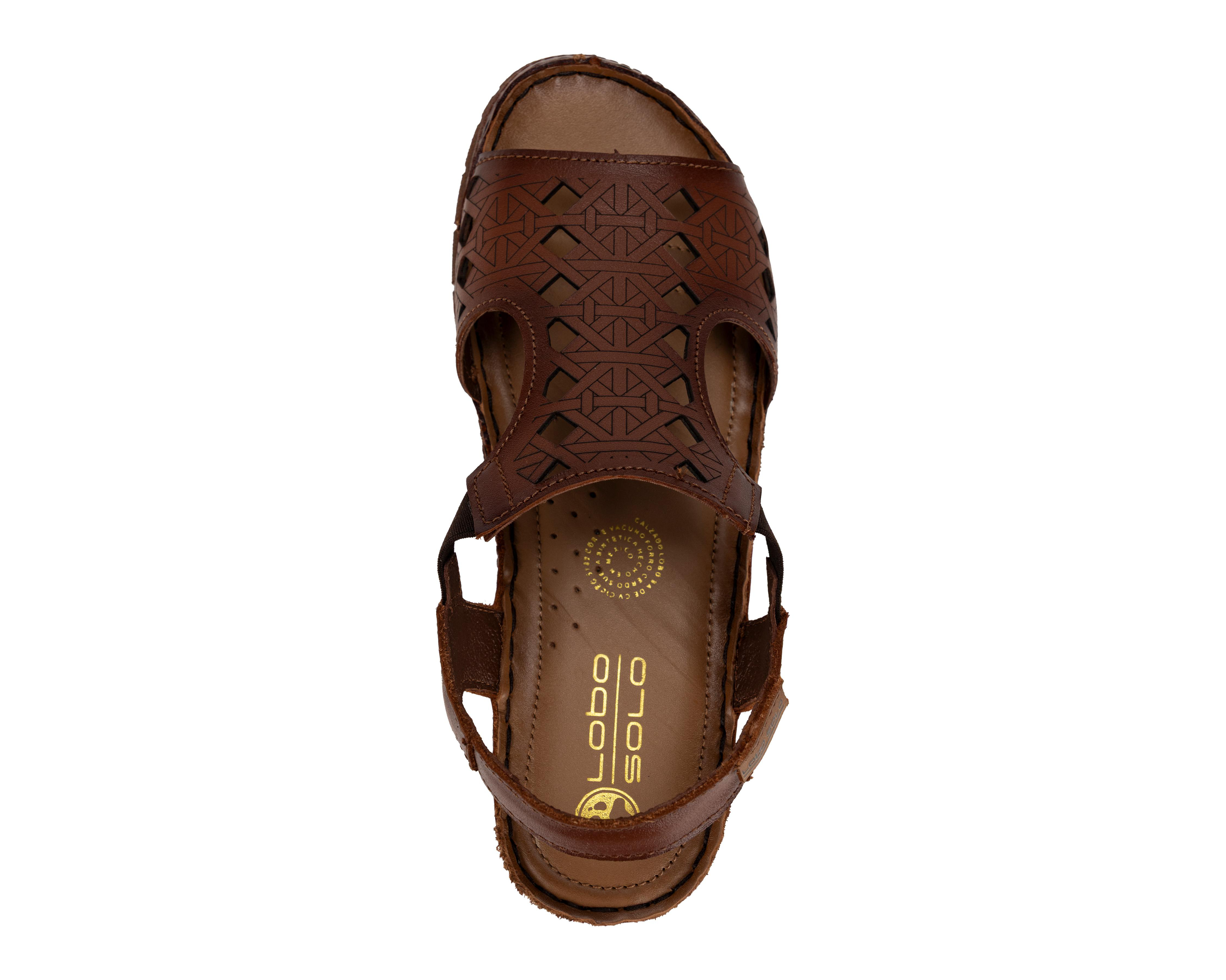 Foto 6 pulgar | Sandalias Confort Lobo Solo de Piel para Mujer