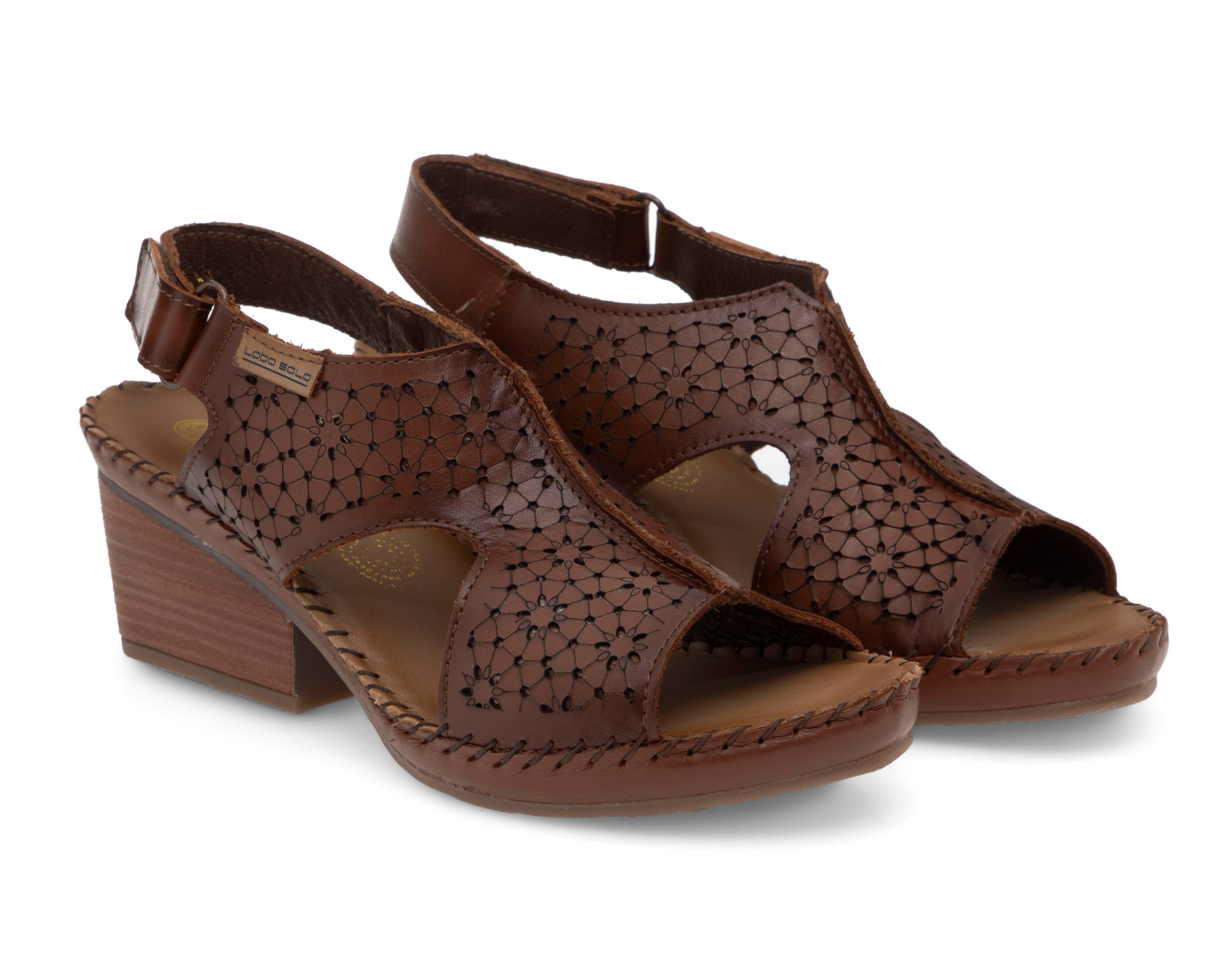 Foto 2 pulgar | Sandalias Confort Lobo Solo de Piel para Mujer