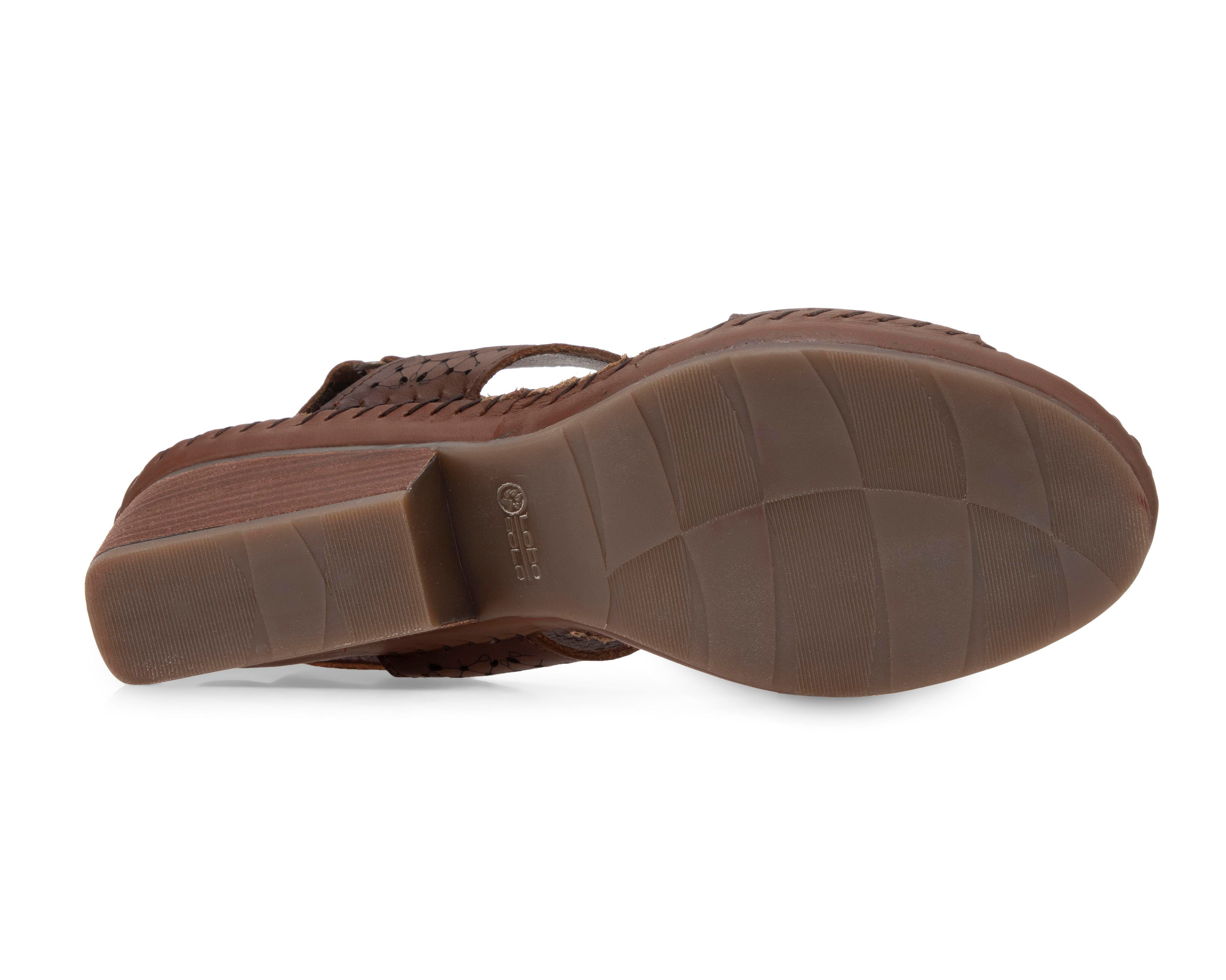 Foto 5 pulgar | Sandalias Confort Lobo Solo de Piel para Mujer