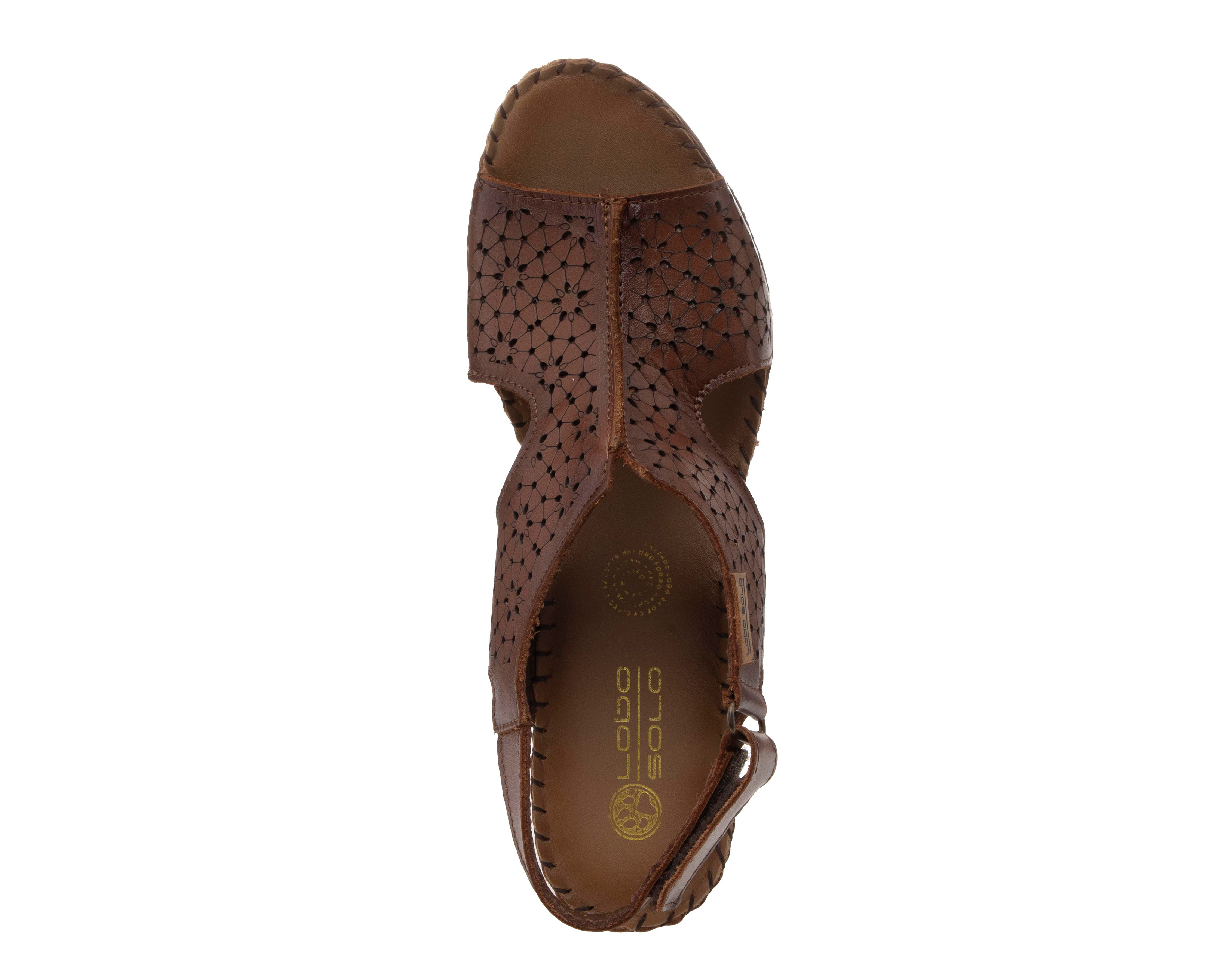 Foto 6 pulgar | Sandalias Confort Lobo Solo de Piel para Mujer