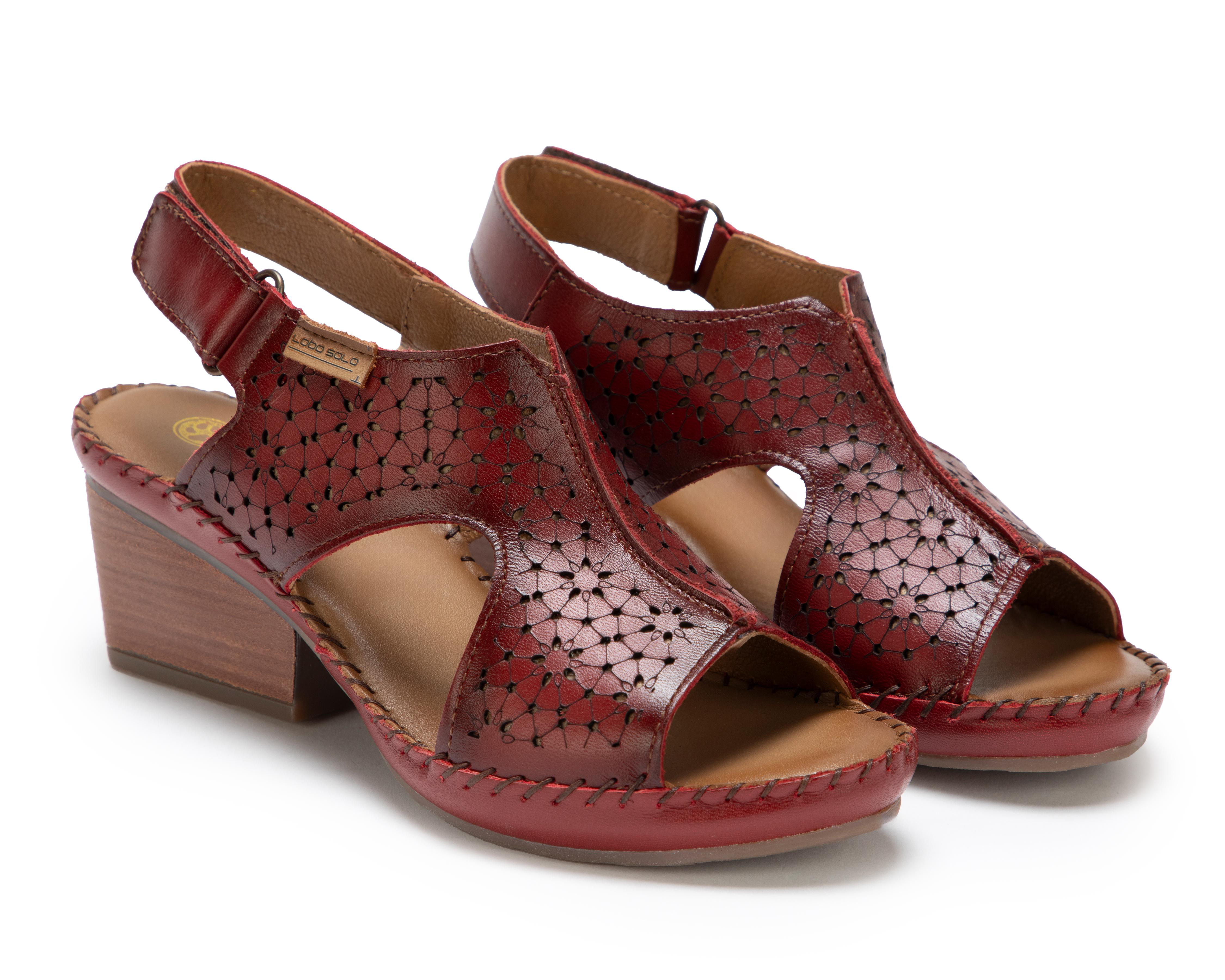 Foto 1 | Sandalias Confort Lobo Solo de Piel para Mujer