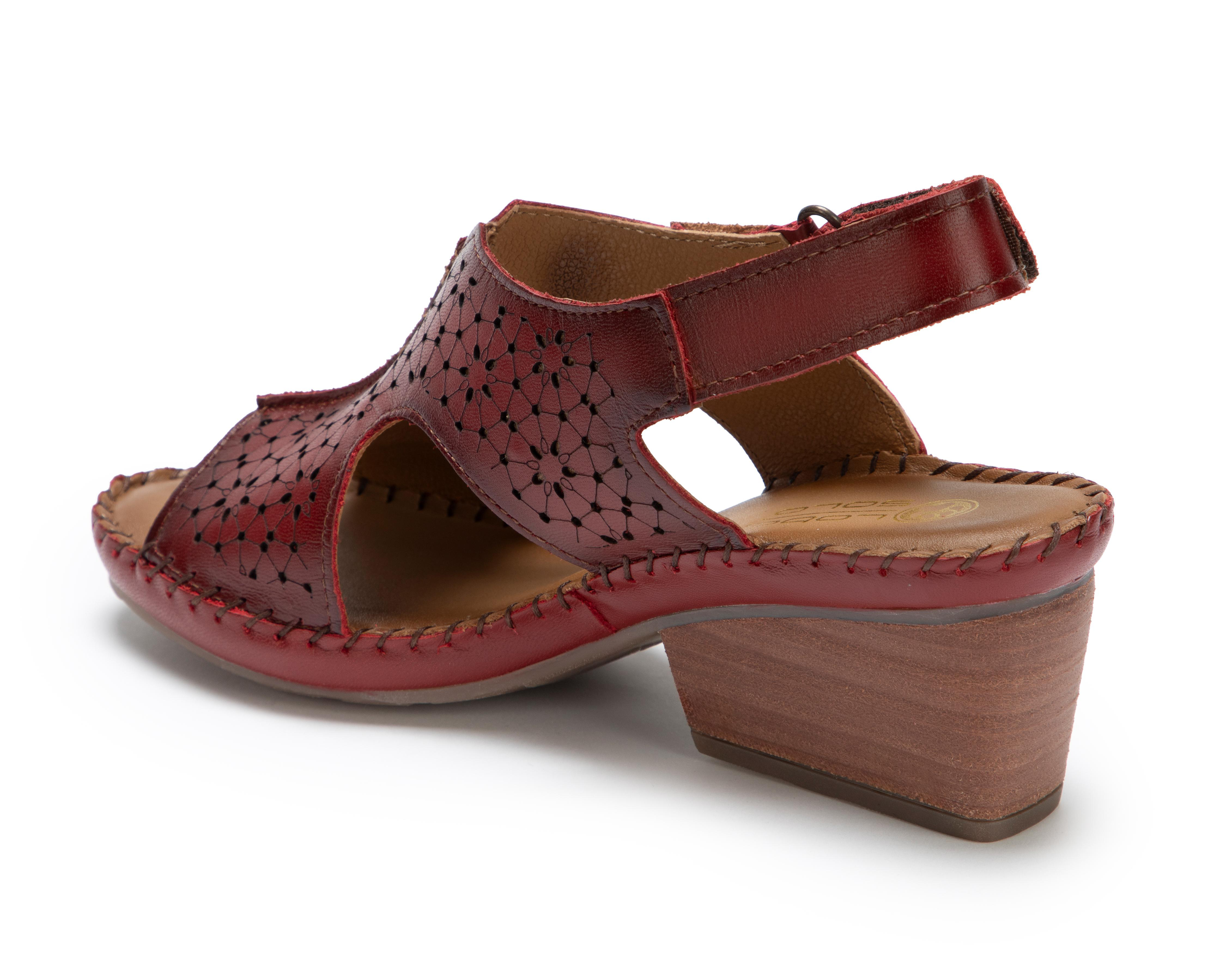 Foto 4 pulgar | Sandalias Confort Lobo Solo de Piel para Mujer