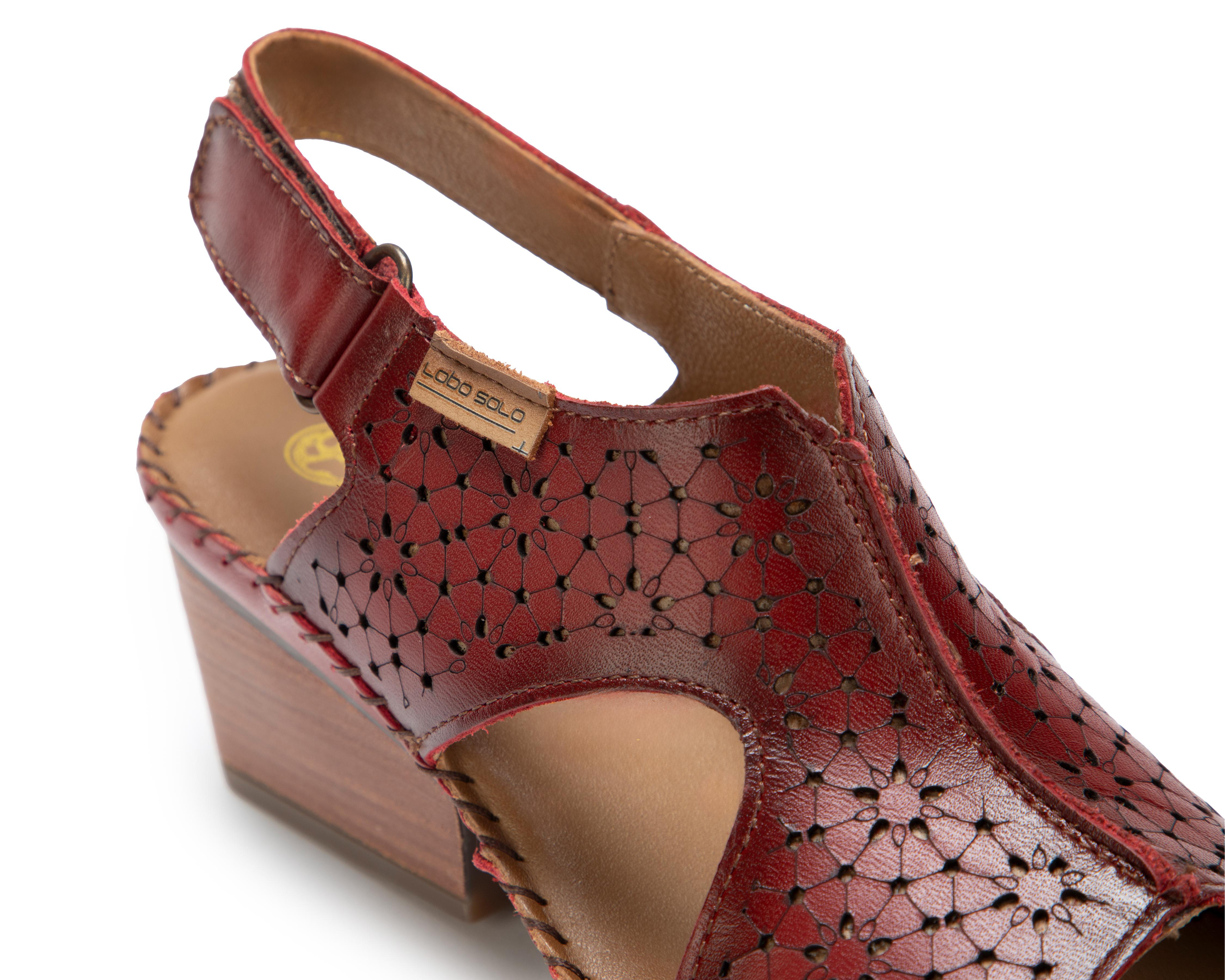 Foto 7 pulgar | Sandalias Confort Lobo Solo de Piel para Mujer