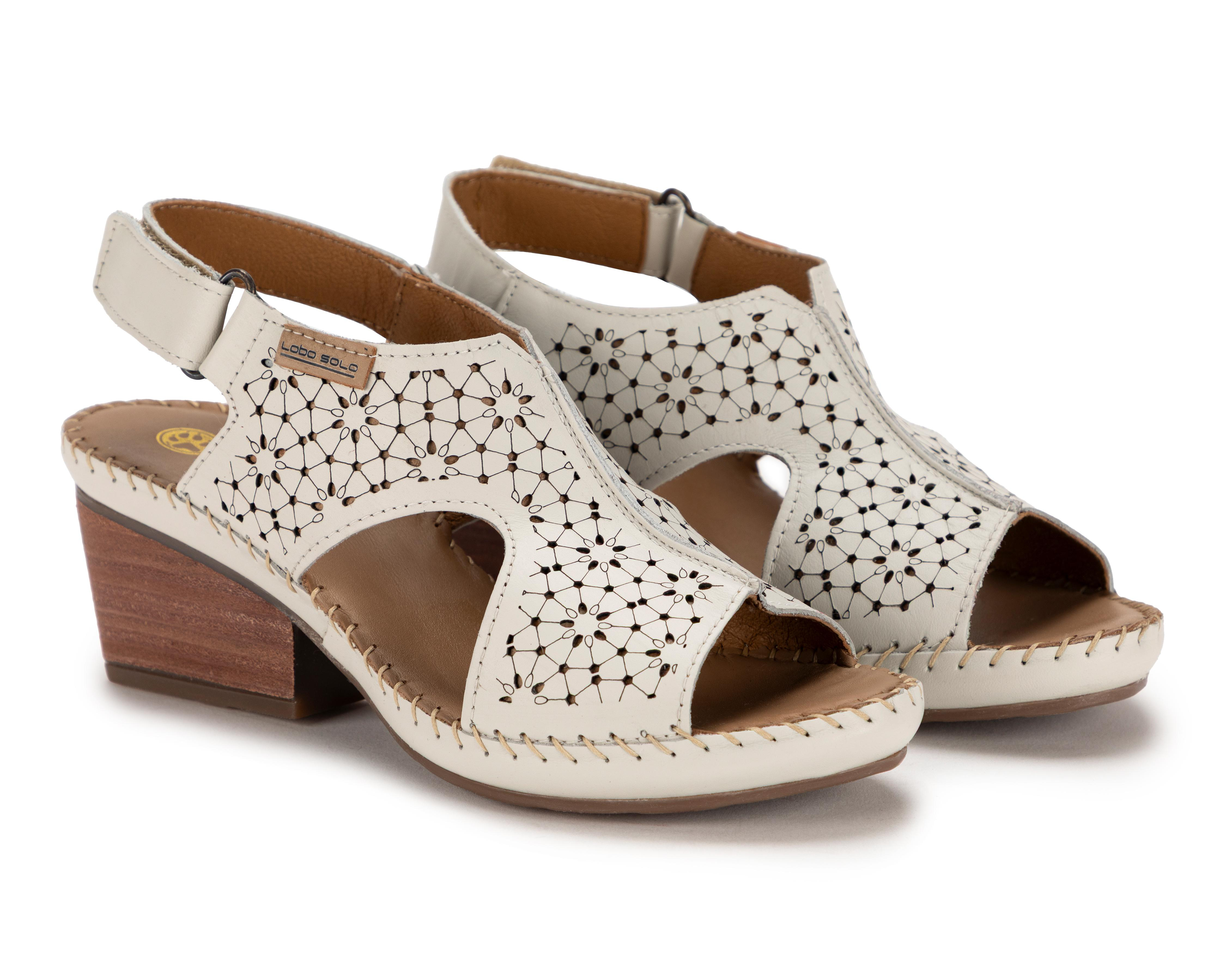 Foto 1 | Sandalias Confort Lobo Solo de Piel para Mujer