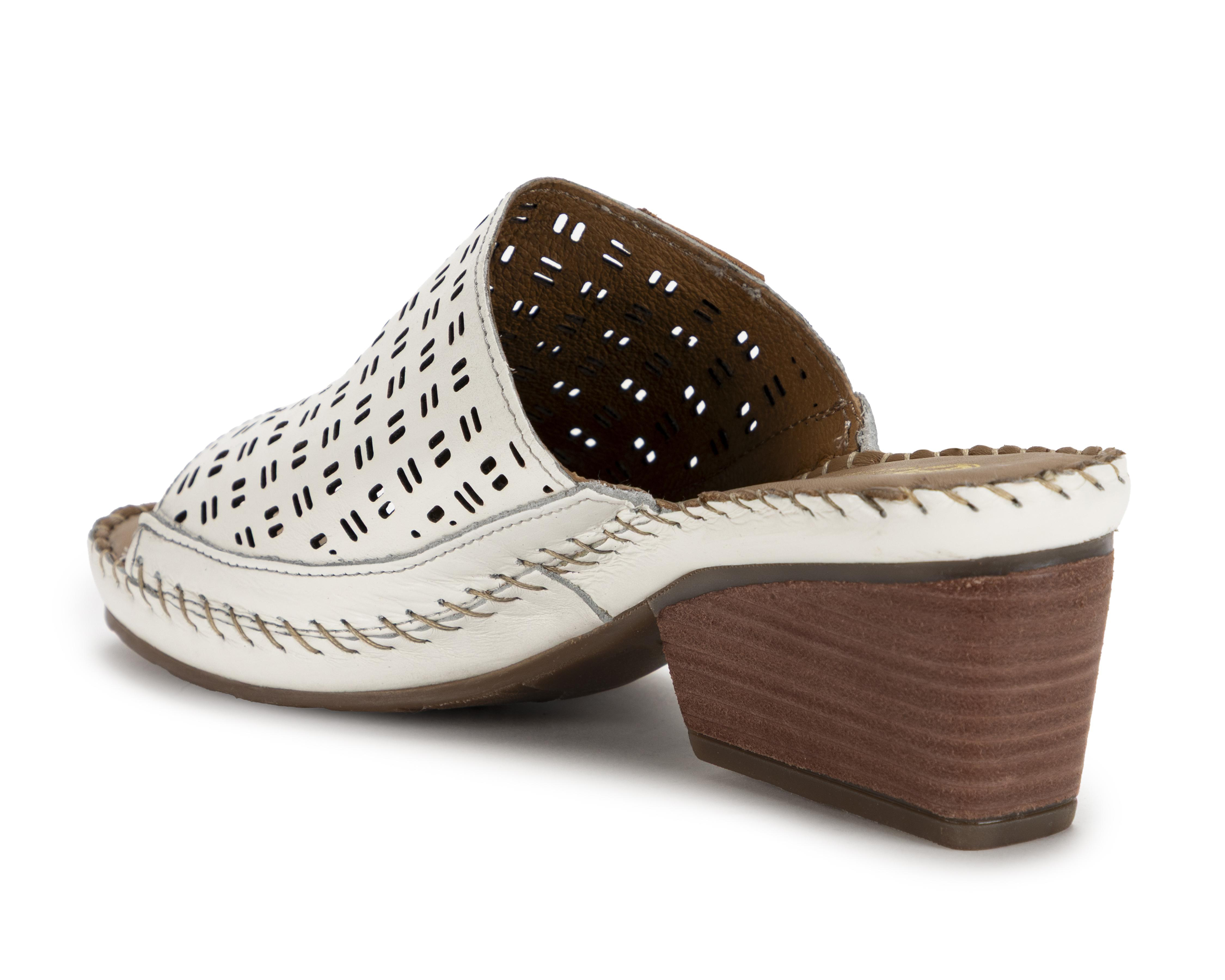 Foto 3 | Sandalias Confort Lobo Solo de Piel para Mujer