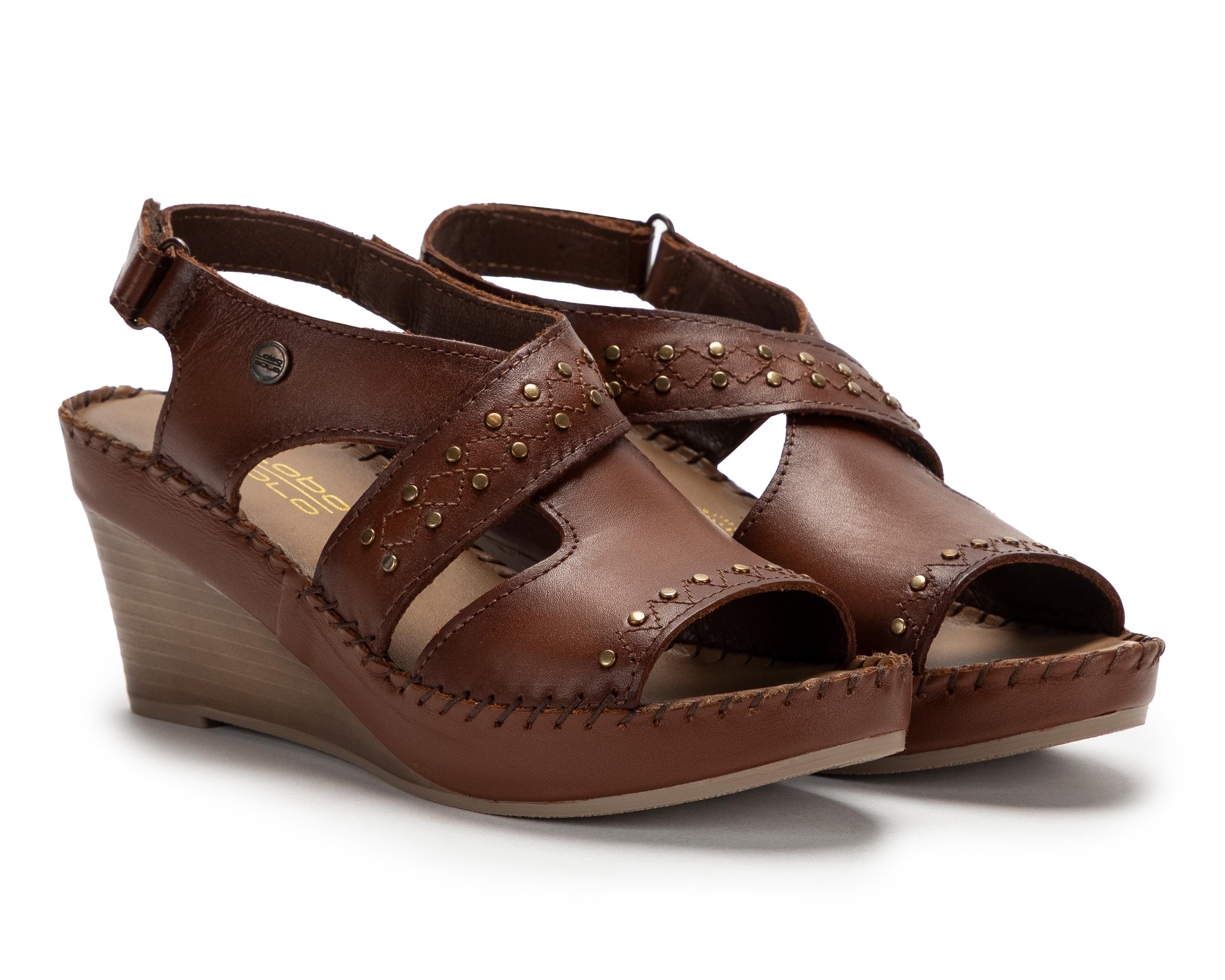 Sandalias Confort Lobo Solo de Piel para Mujer