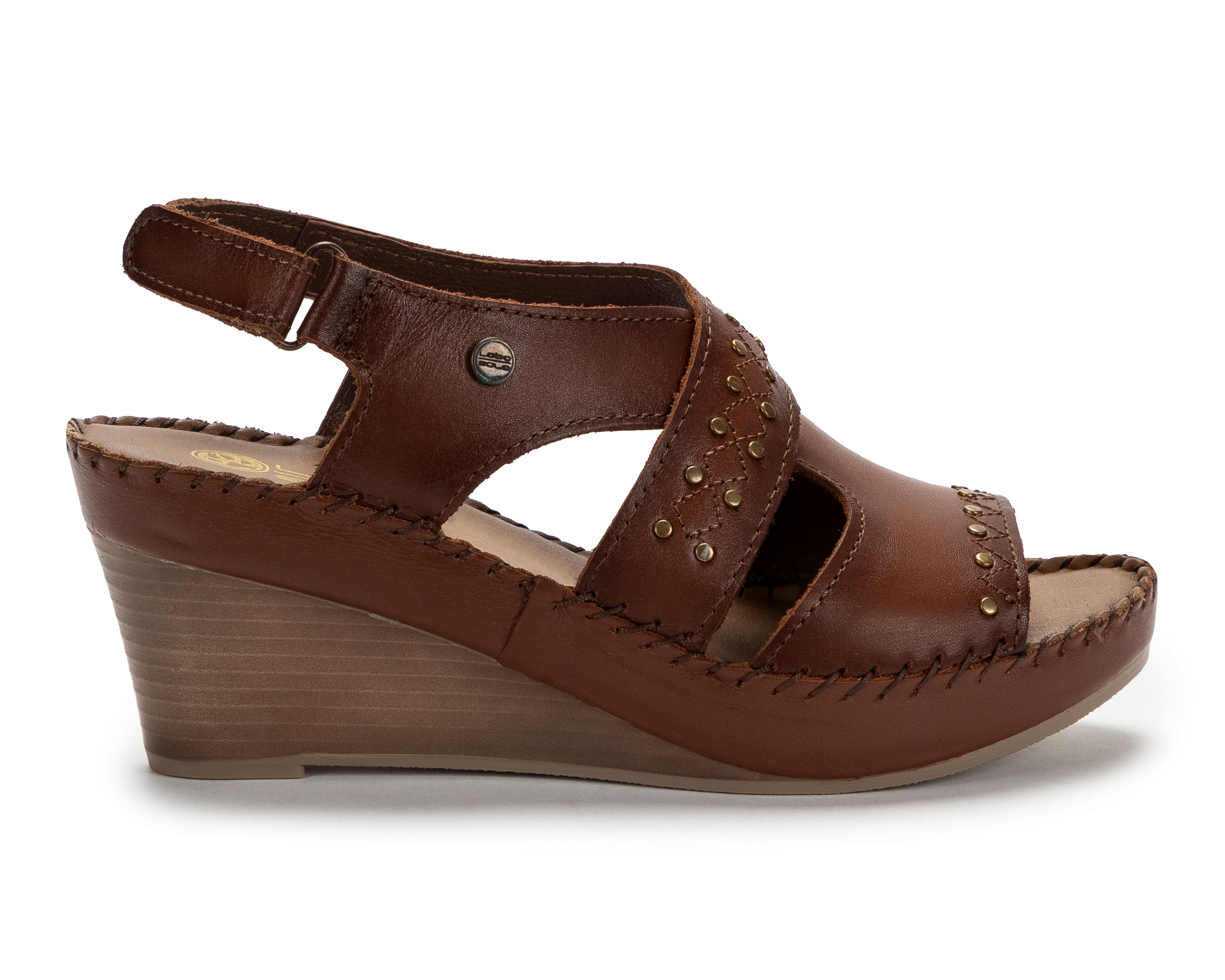 Foto 3 pulgar | Sandalias Confort Lobo Solo de Piel para Mujer