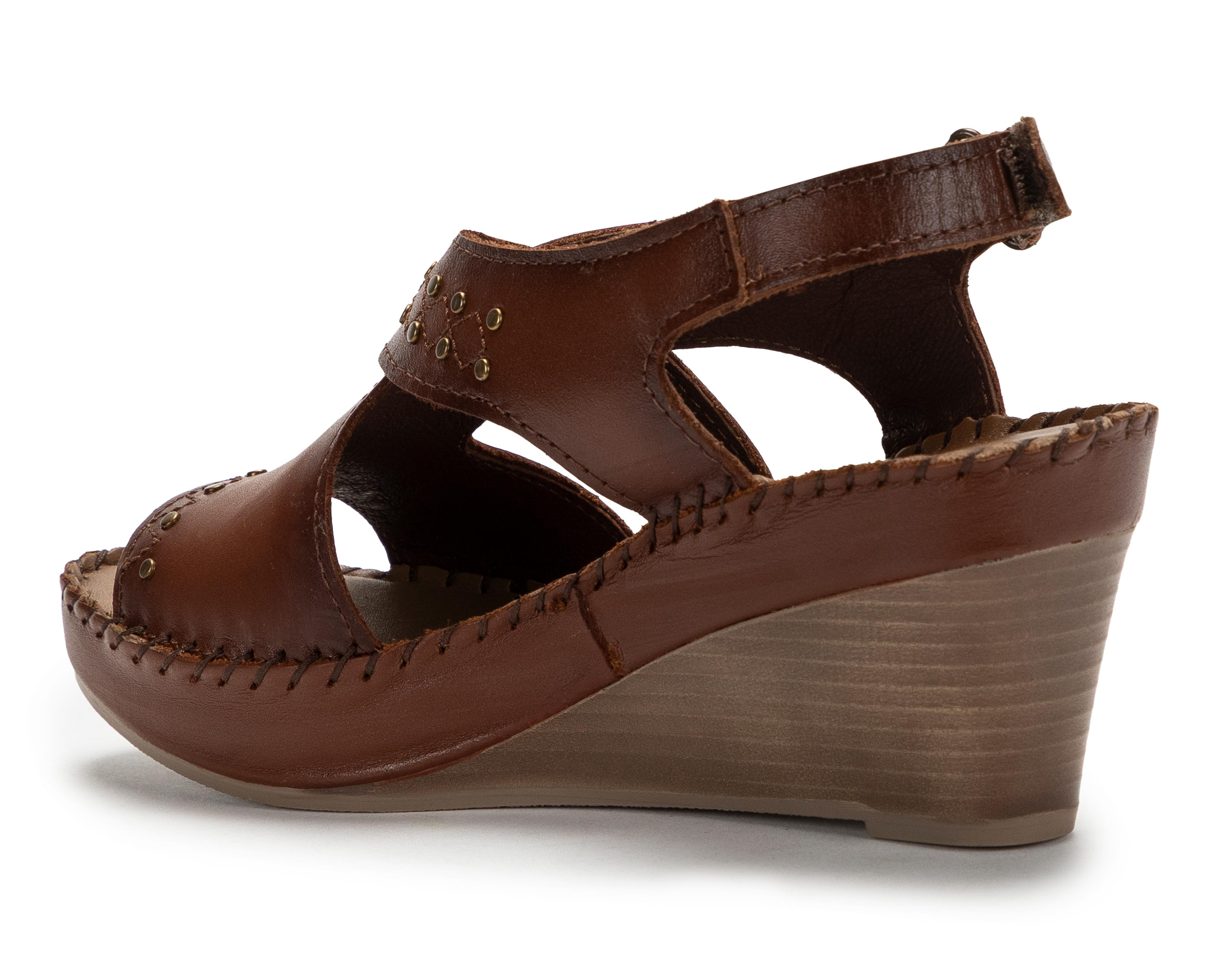 Foto 4 pulgar | Sandalias Confort Lobo Solo de Piel para Mujer