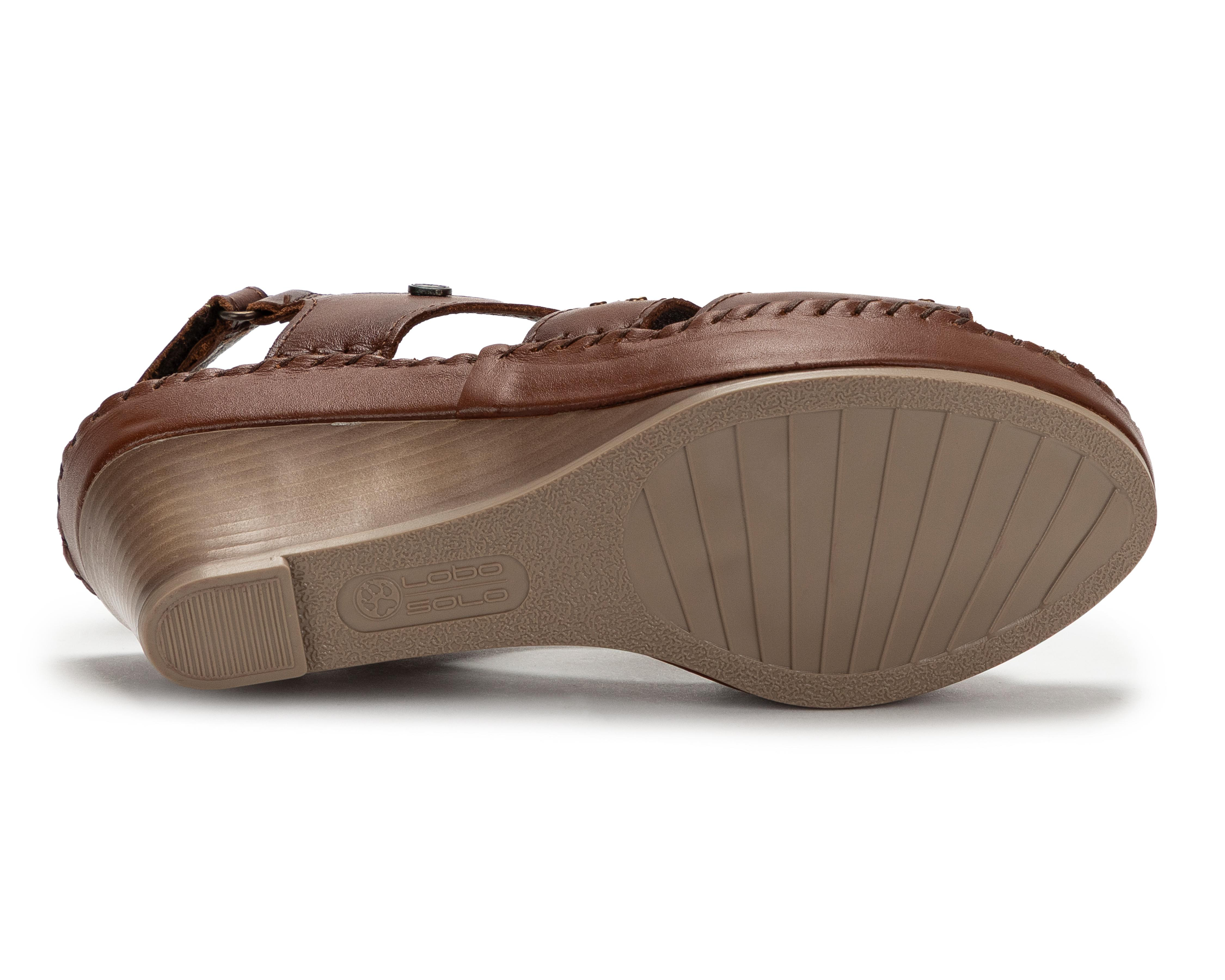 Foto 5 pulgar | Sandalias Confort Lobo Solo de Piel para Mujer