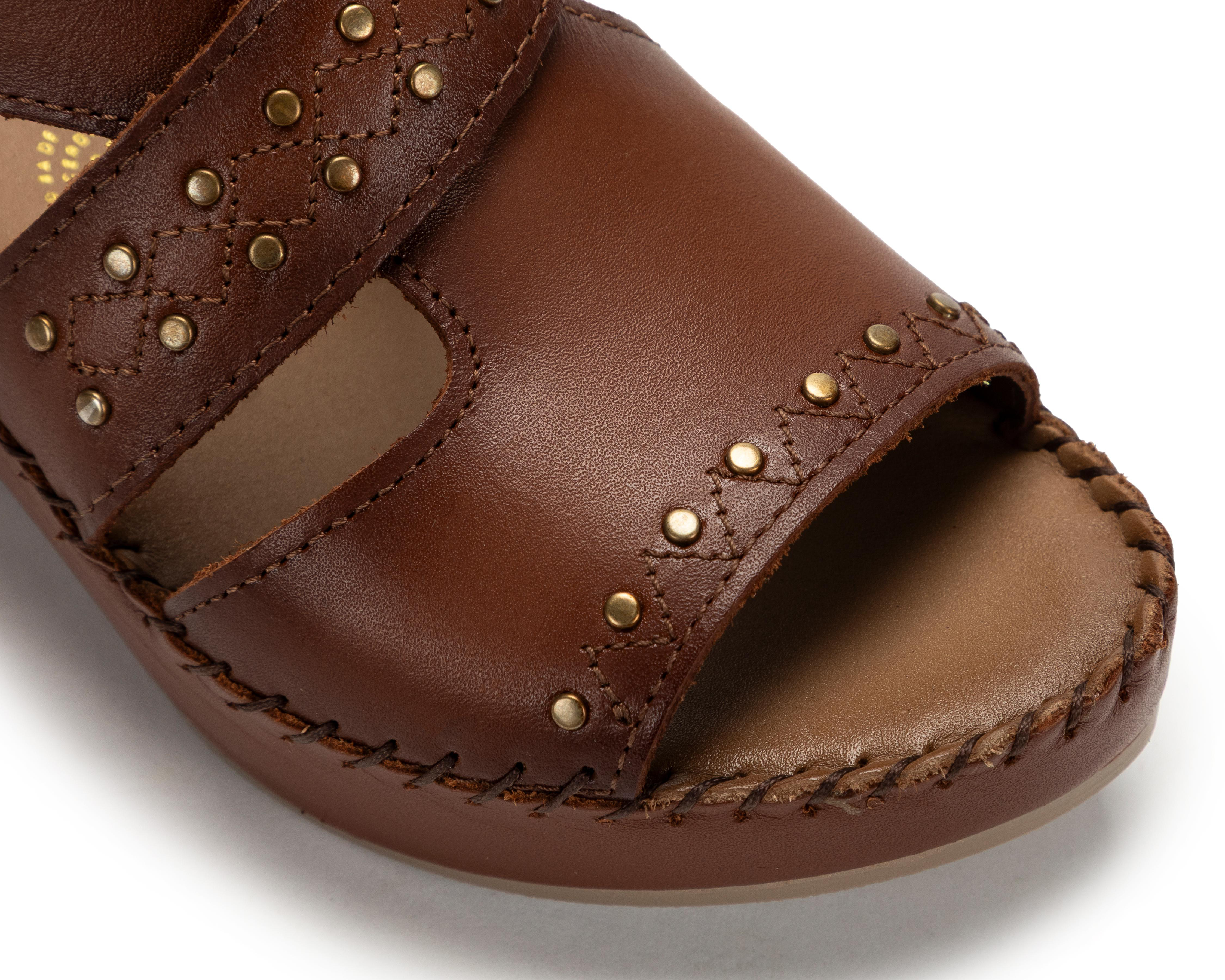 Foto 7 pulgar | Sandalias Confort Lobo Solo de Piel para Mujer