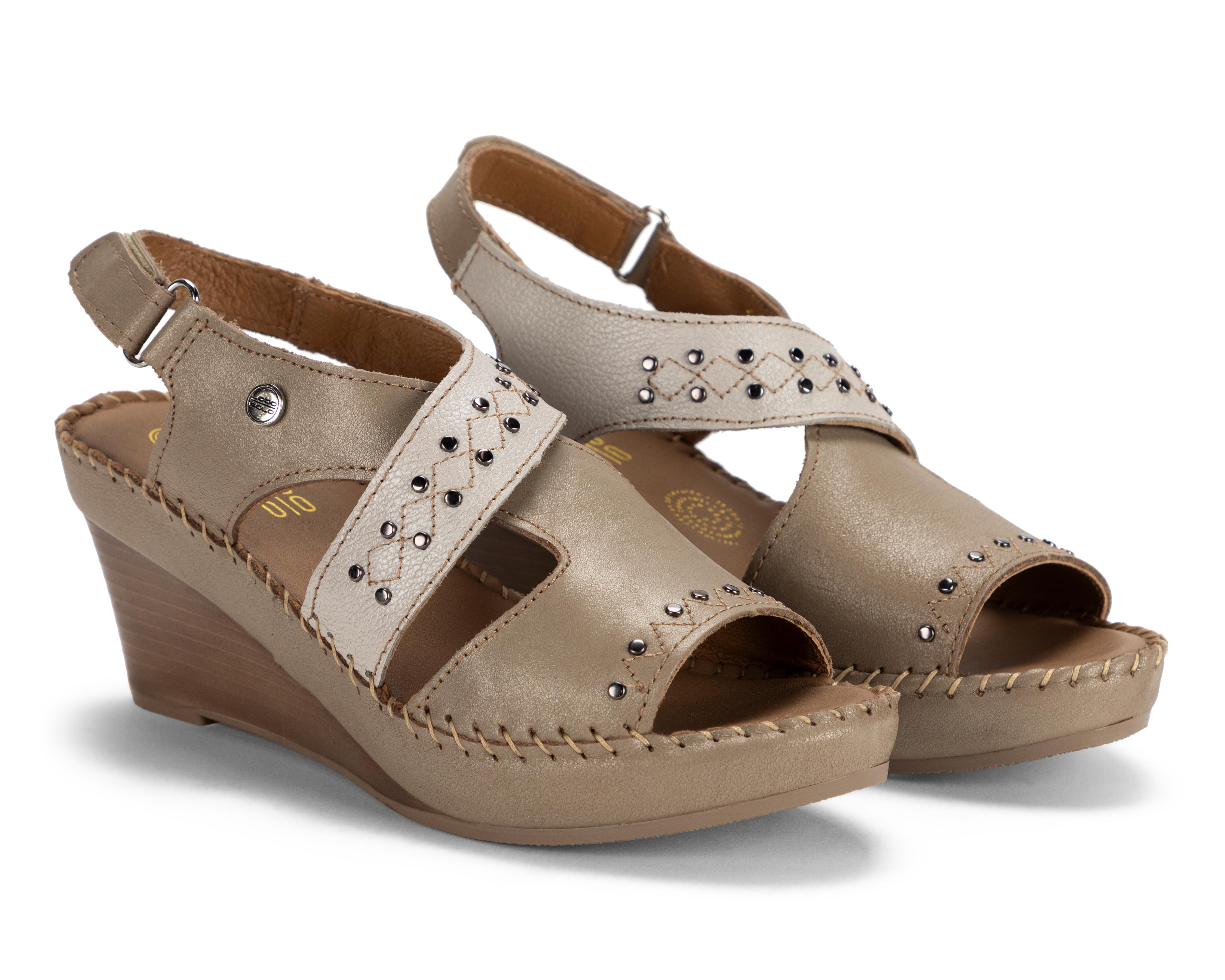 Sandalias Confort Lobo Solo de Piel para Mujer