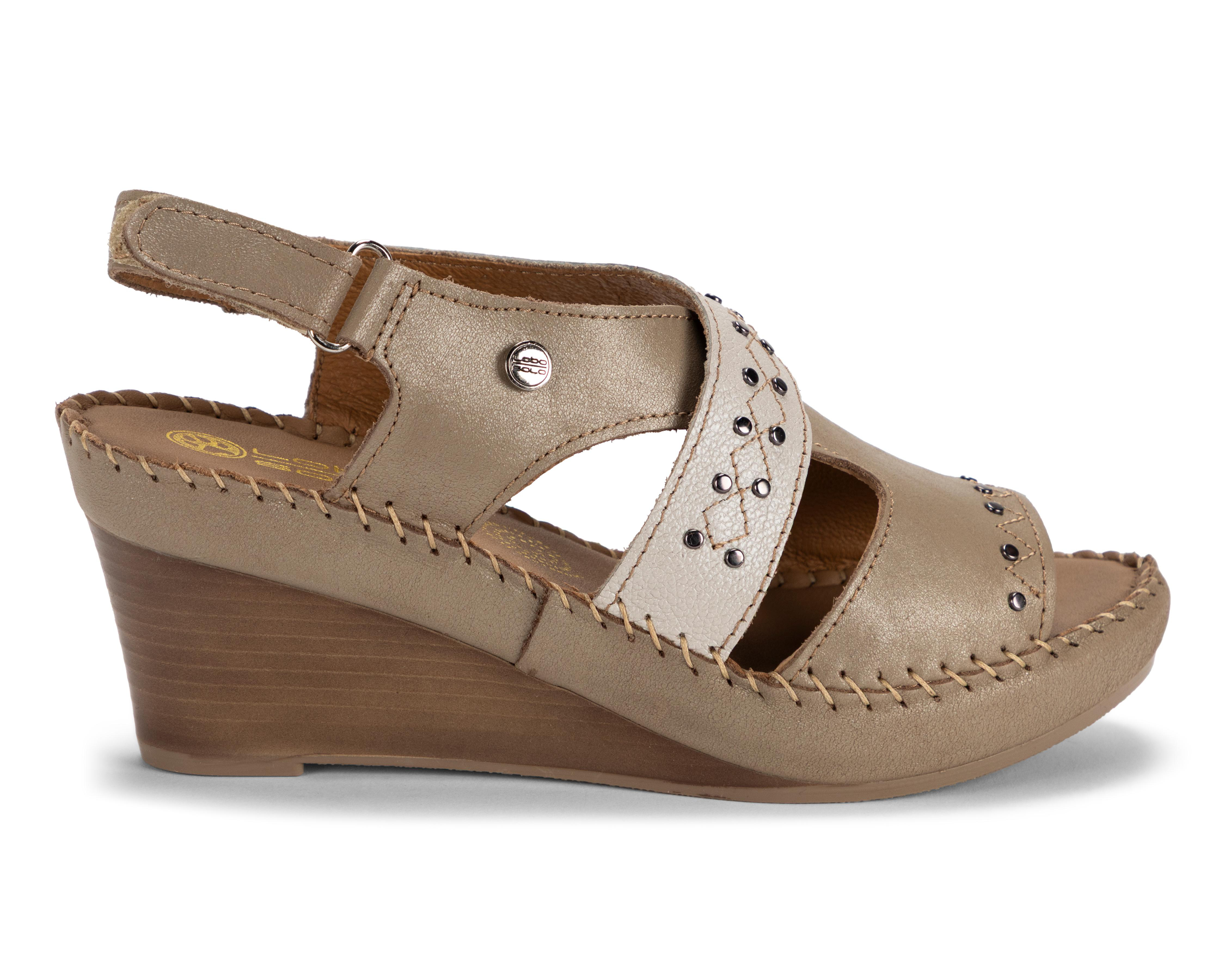 Foto 3 pulgar | Sandalias Confort Lobo Solo de Piel para Mujer