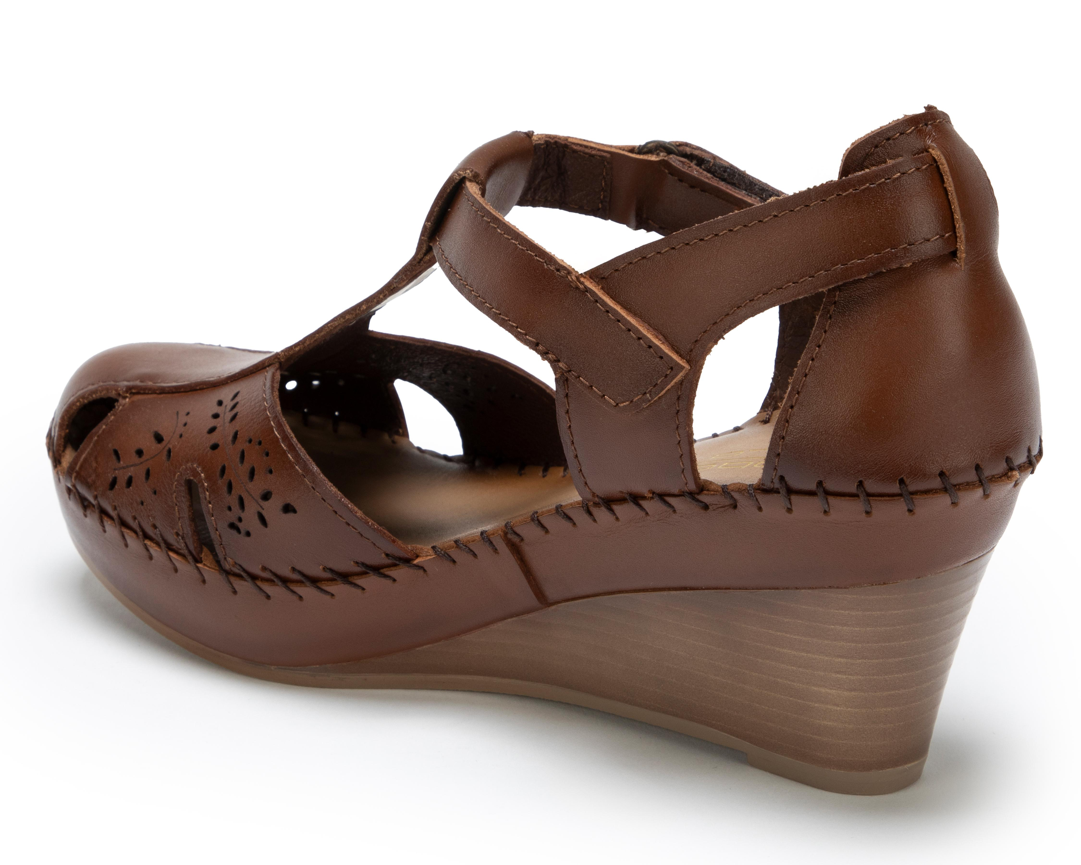 Foto 4 pulgar | Sandalias Confort Lobo Solo de Piel para Mujer