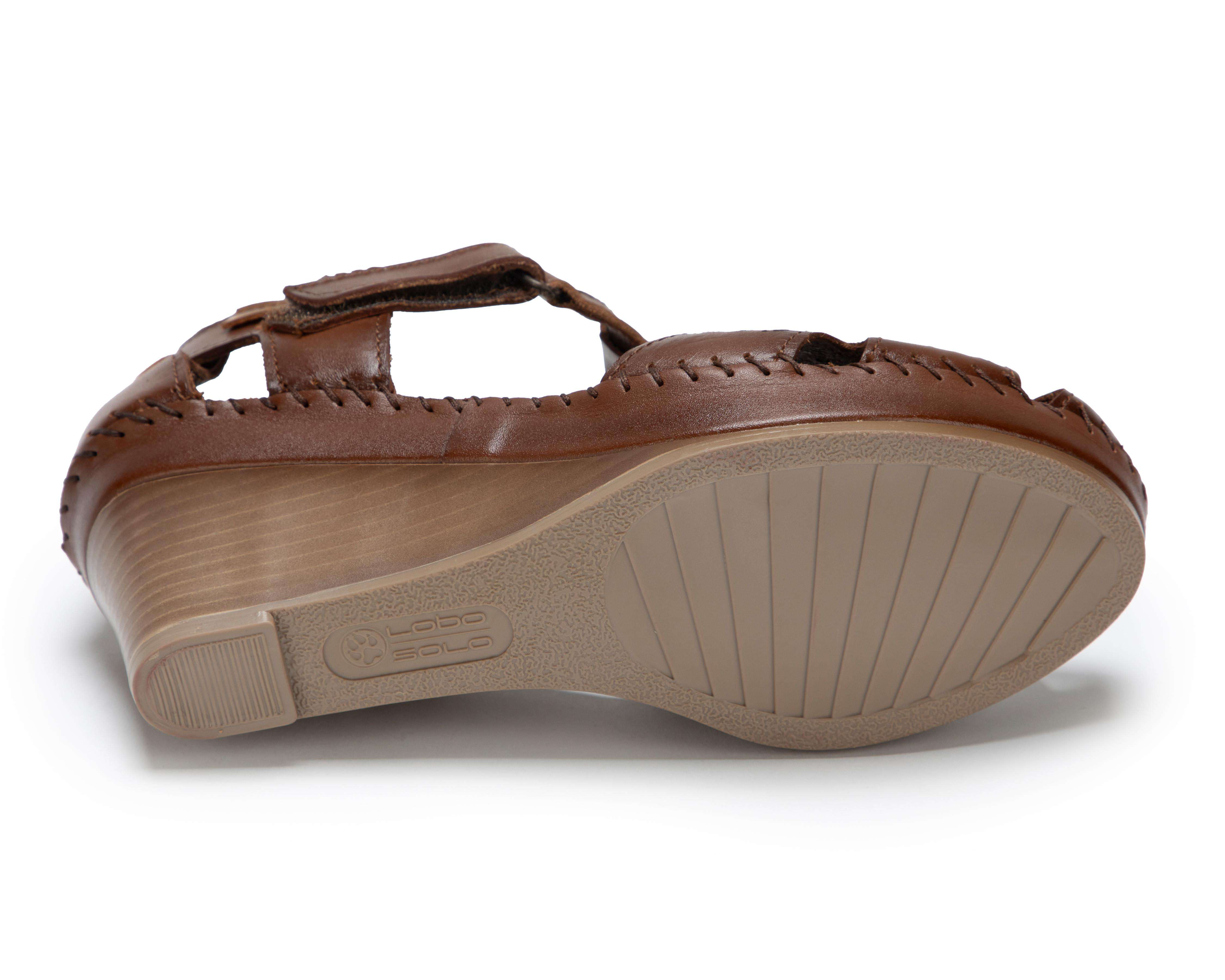 Foto 5 pulgar | Sandalias Confort Lobo Solo de Piel para Mujer