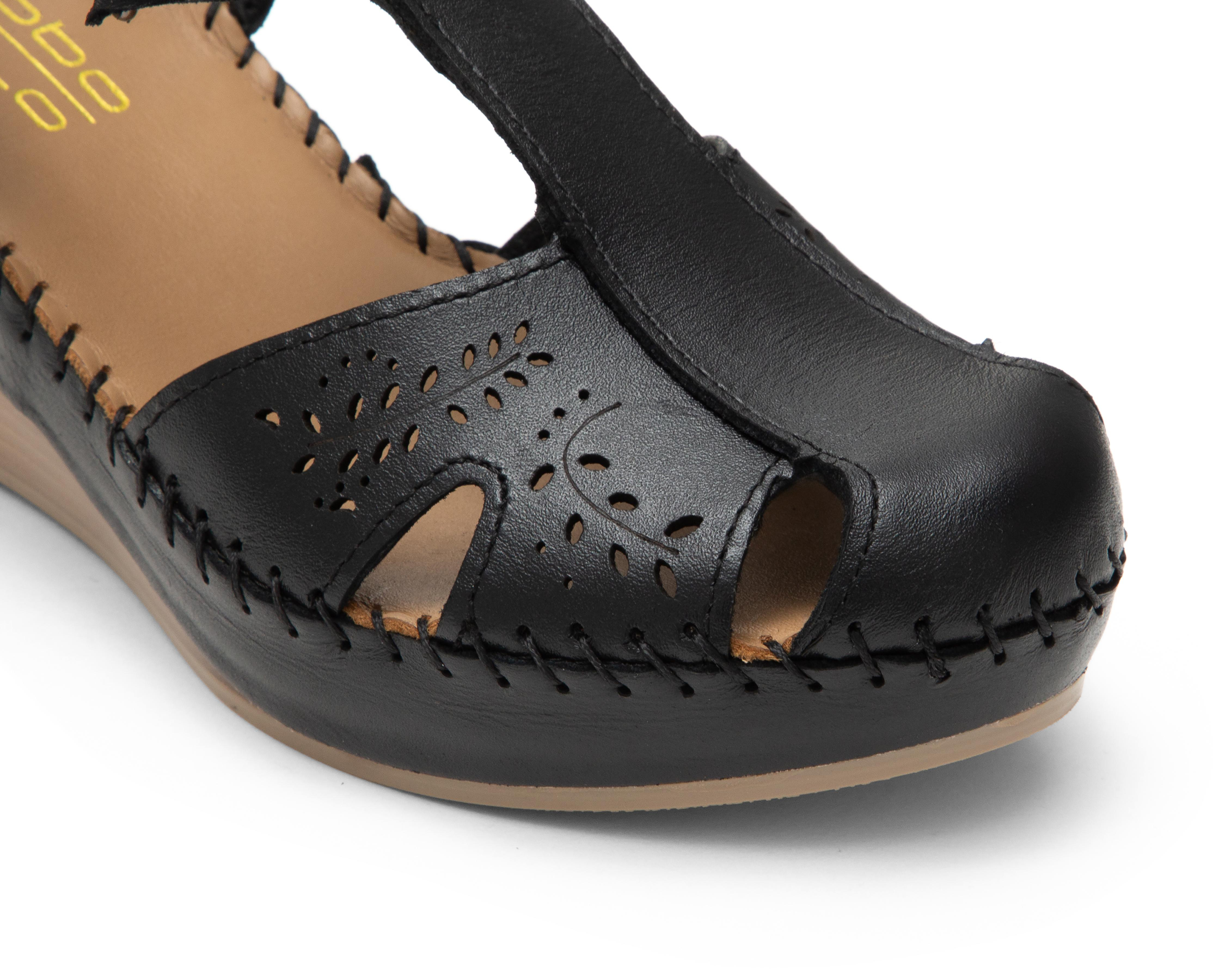 Foto 7 pulgar | Sandalias Confort Lobo Solo de Piel para Mujer