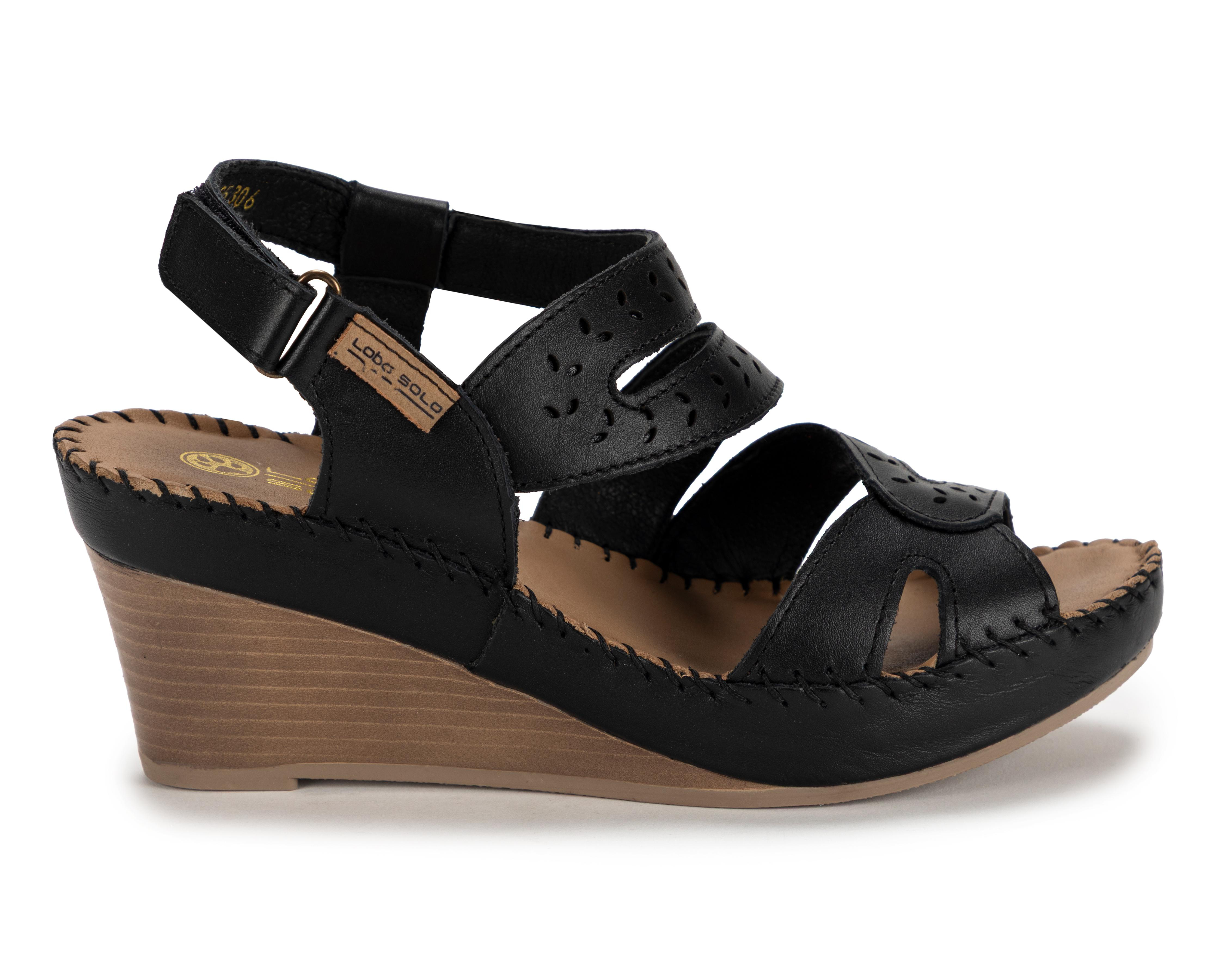 Foto 3 pulgar | Sandalias Confort Lobo Solo de Piel para Mujer