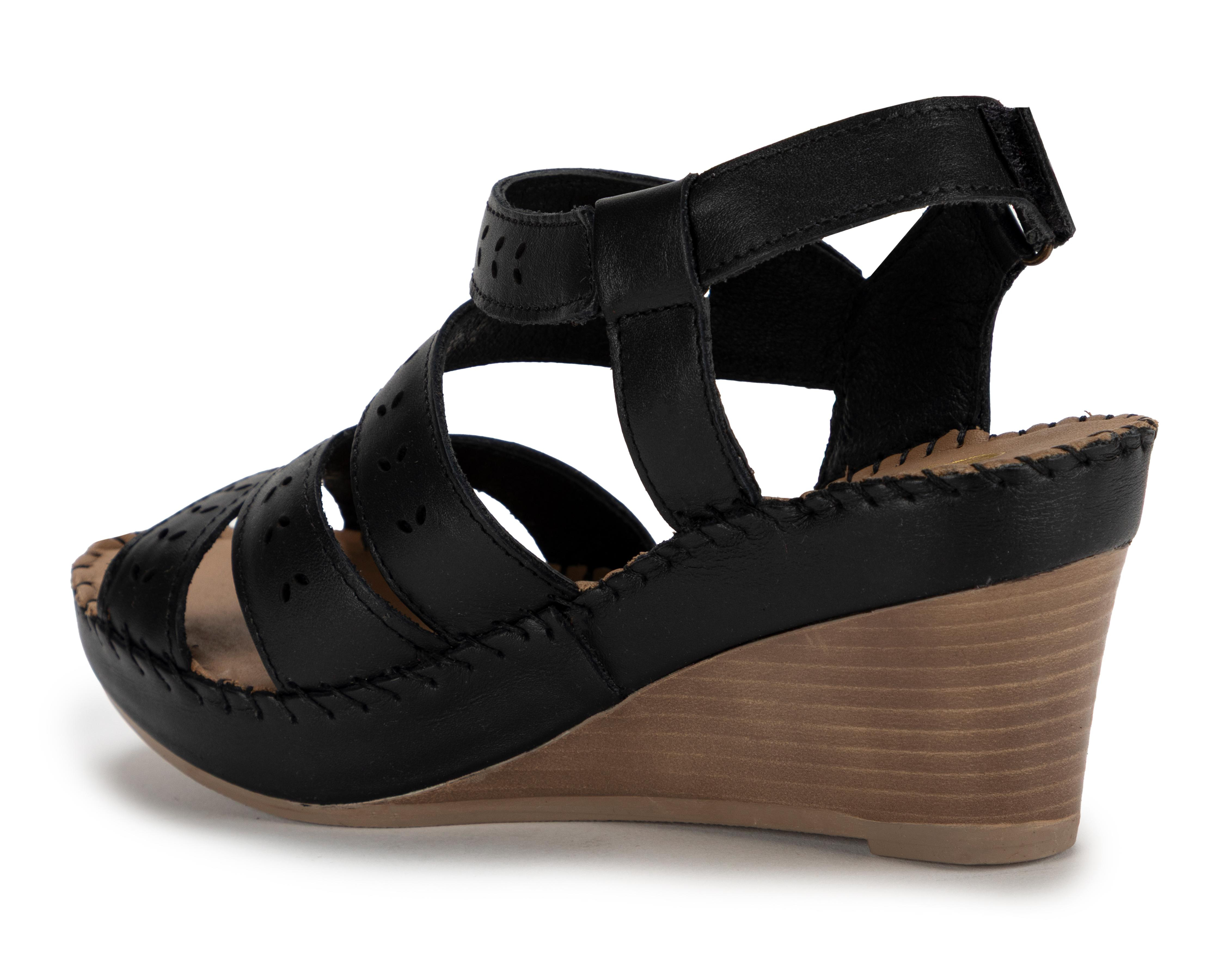Foto 4 pulgar | Sandalias Confort Lobo Solo de Piel para Mujer