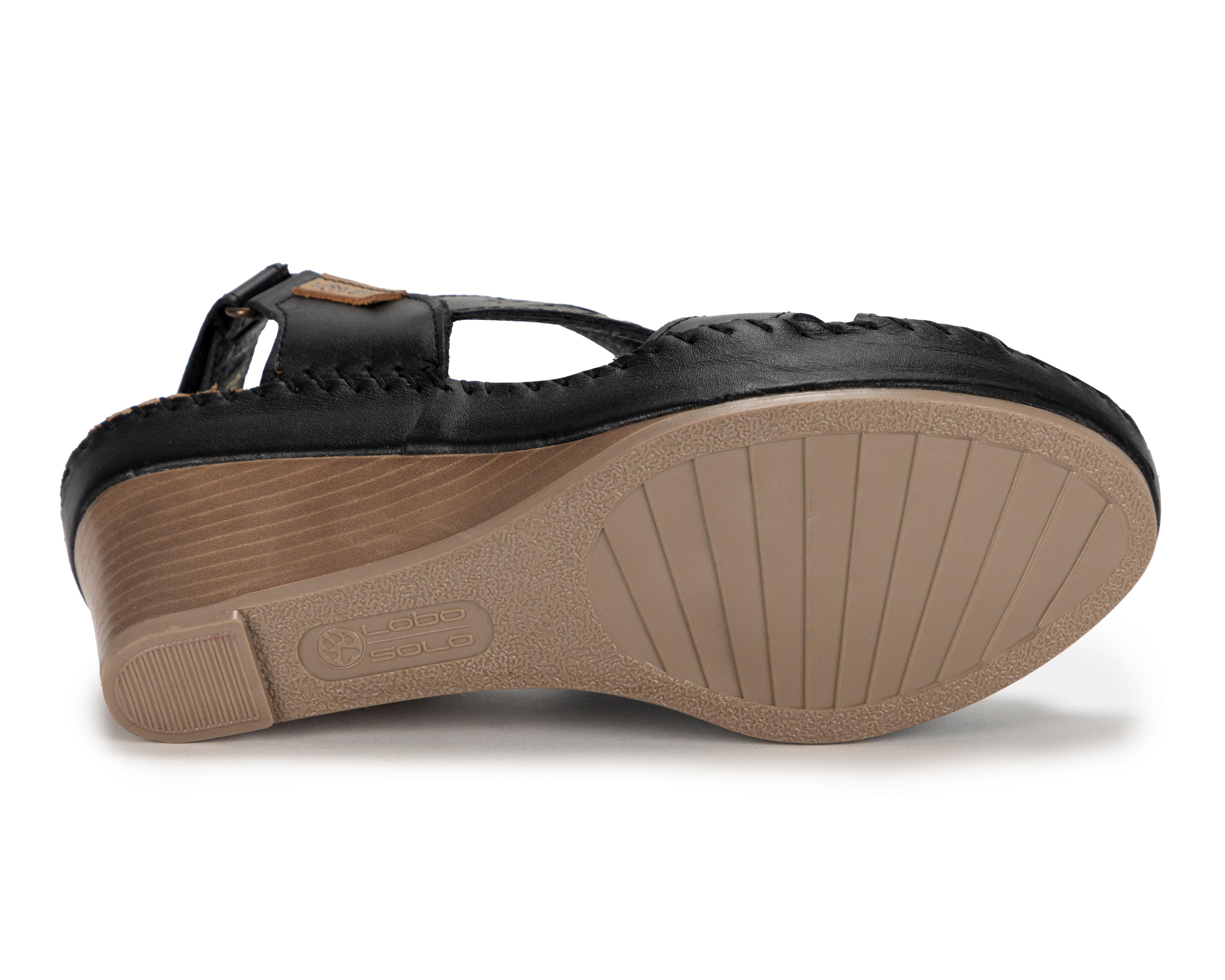 Foto 5 pulgar | Sandalias Confort Lobo Solo de Piel para Mujer