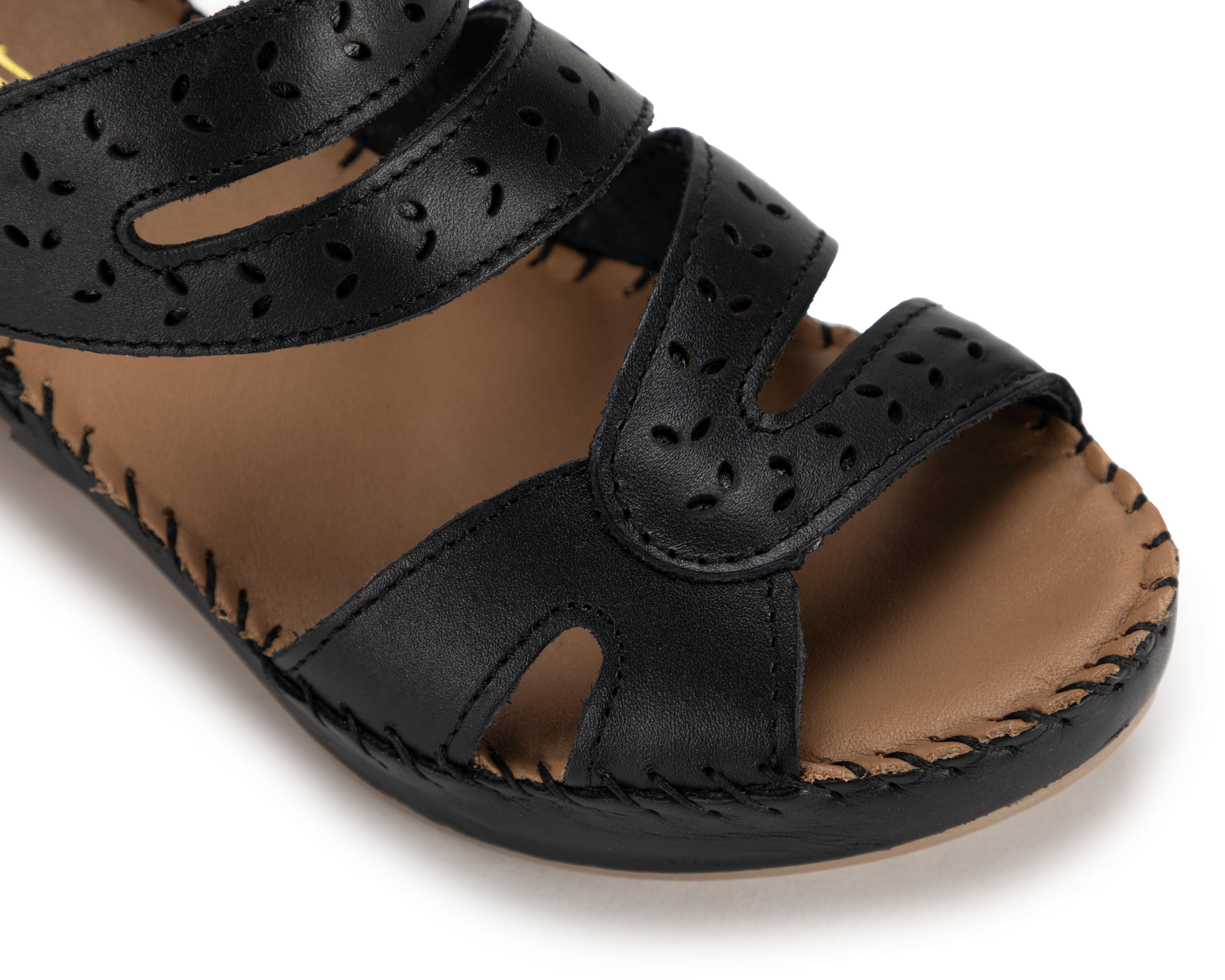 Foto 7 pulgar | Sandalias Confort Lobo Solo de Piel para Mujer