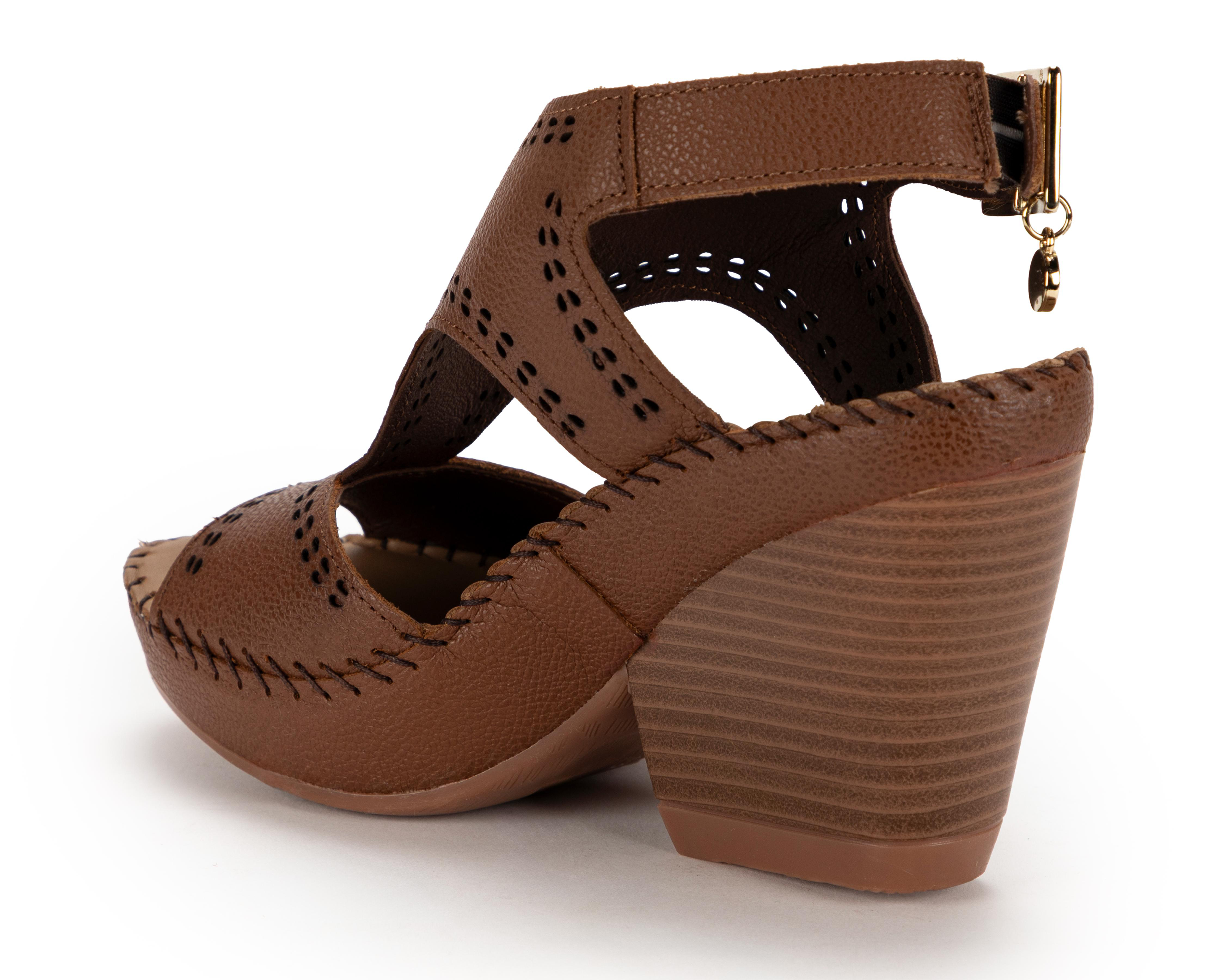 Foto 3 | Sandalias Confort Lobo Solo de Piel para Mujer