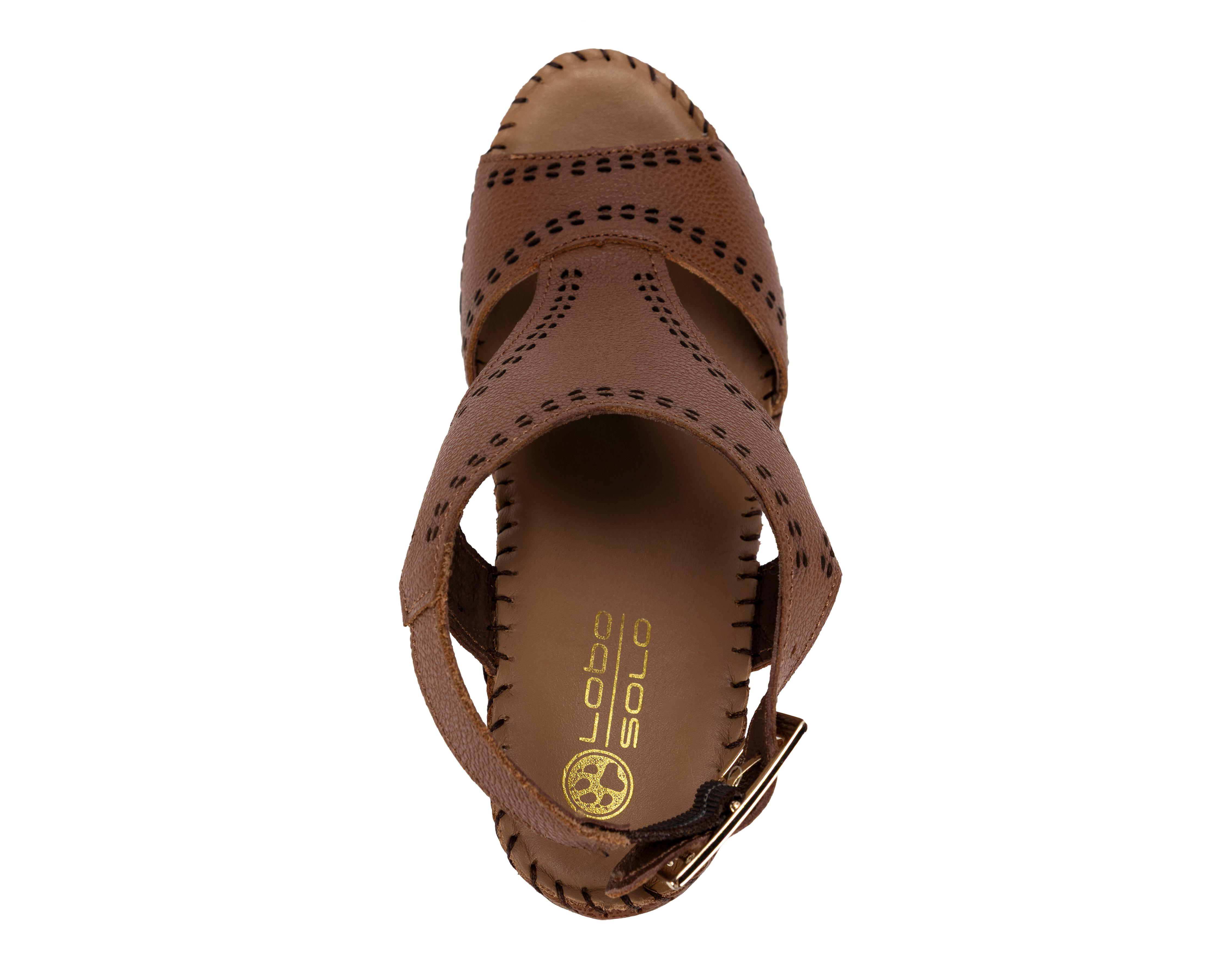 Foto 6 pulgar | Sandalias Confort Lobo Solo de Piel para Mujer