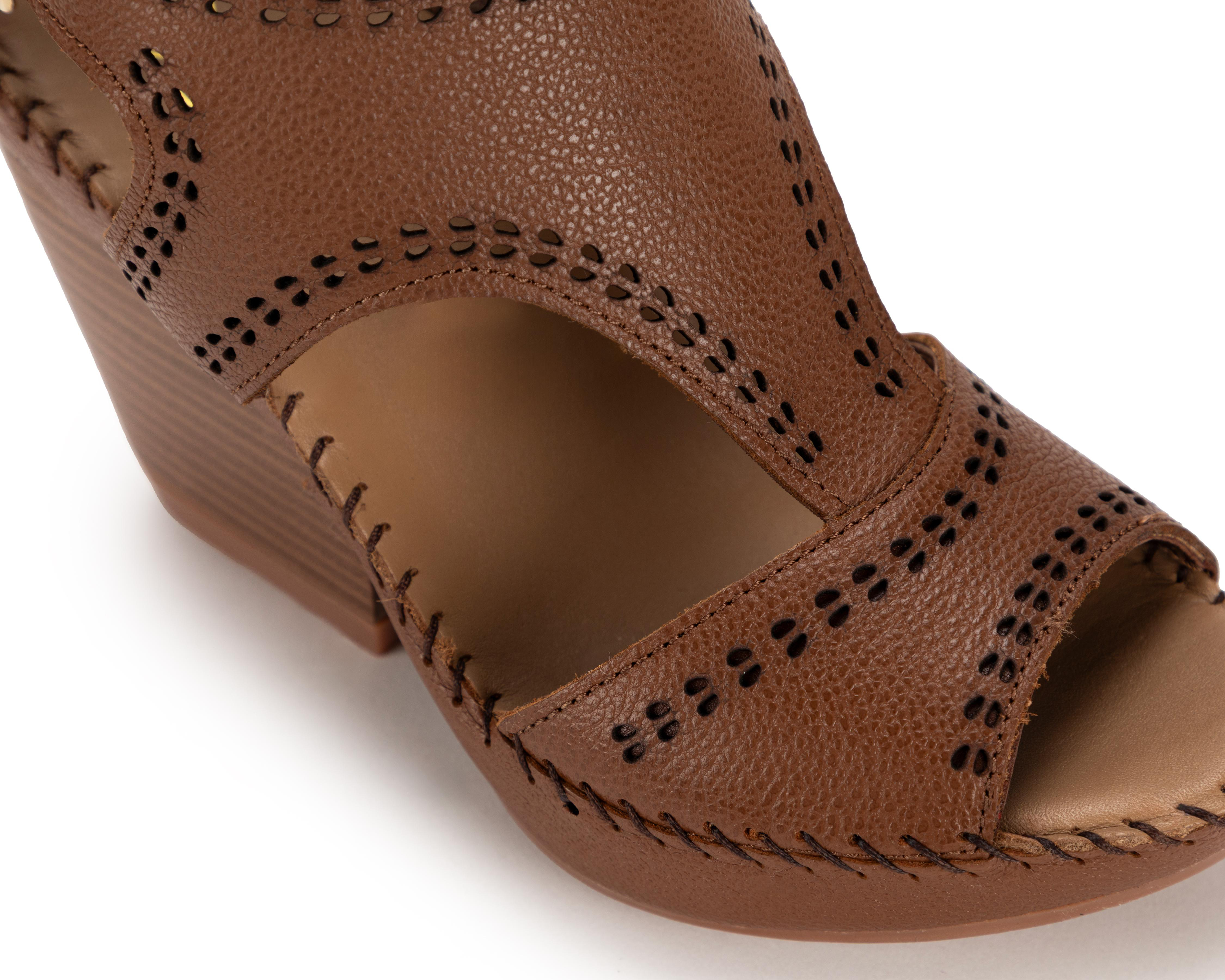 Foto 7 pulgar | Sandalias Confort Lobo Solo de Piel para Mujer