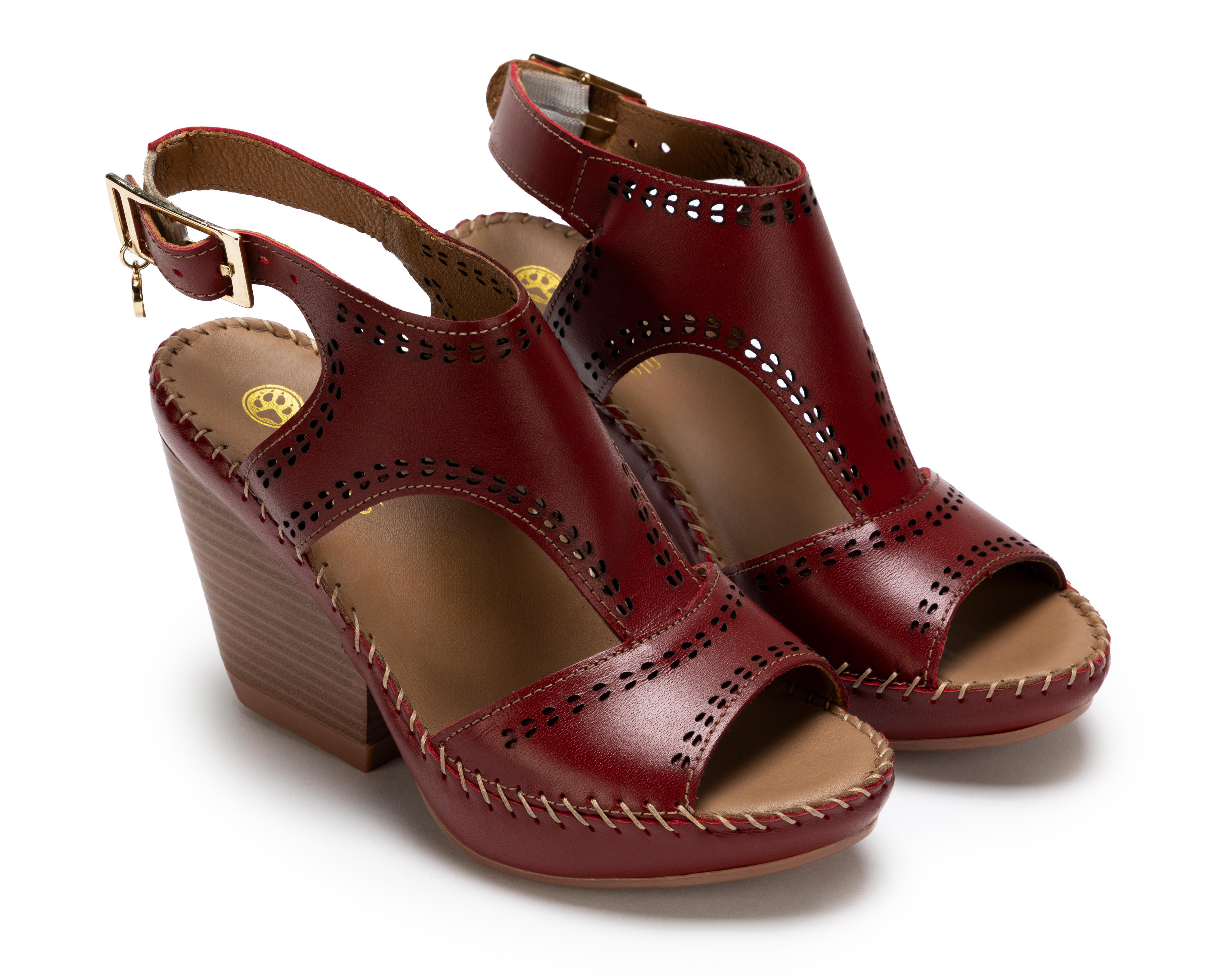 Foto 2 pulgar | Sandalias Confort Lobo Solo de Piel para Mujer