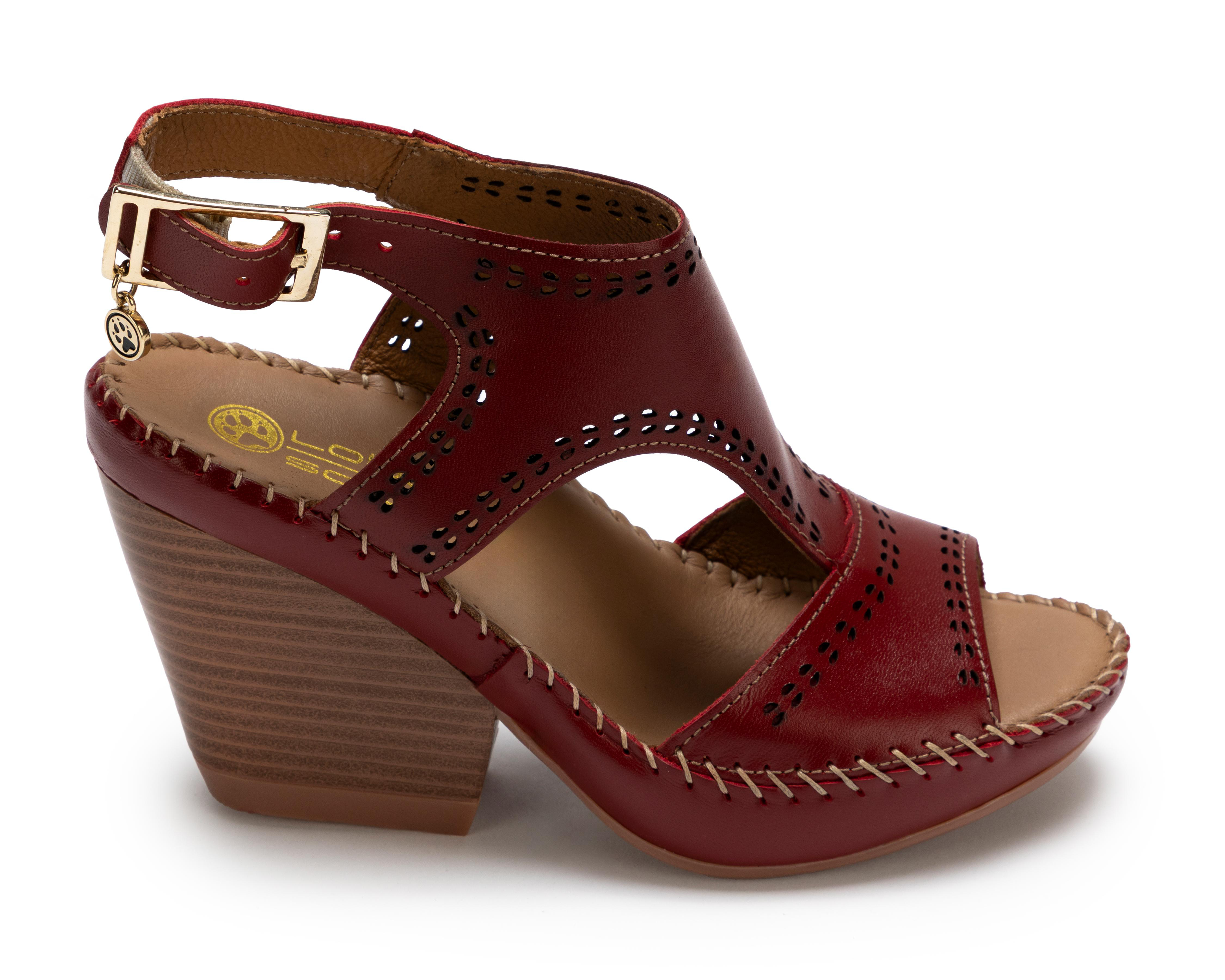 Foto 3 pulgar | Sandalias Confort Lobo Solo de Piel para Mujer