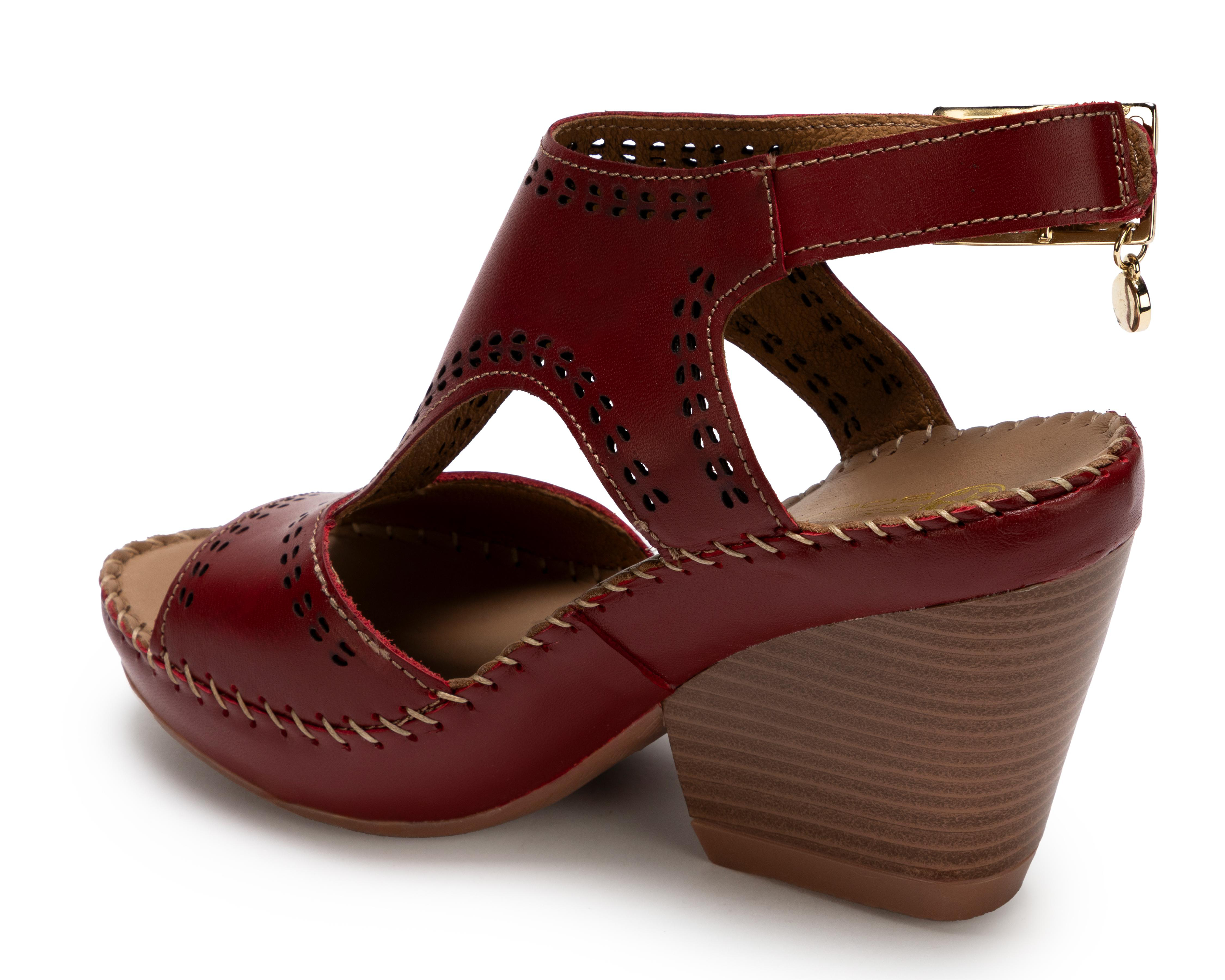 Foto 4 pulgar | Sandalias Confort Lobo Solo de Piel para Mujer