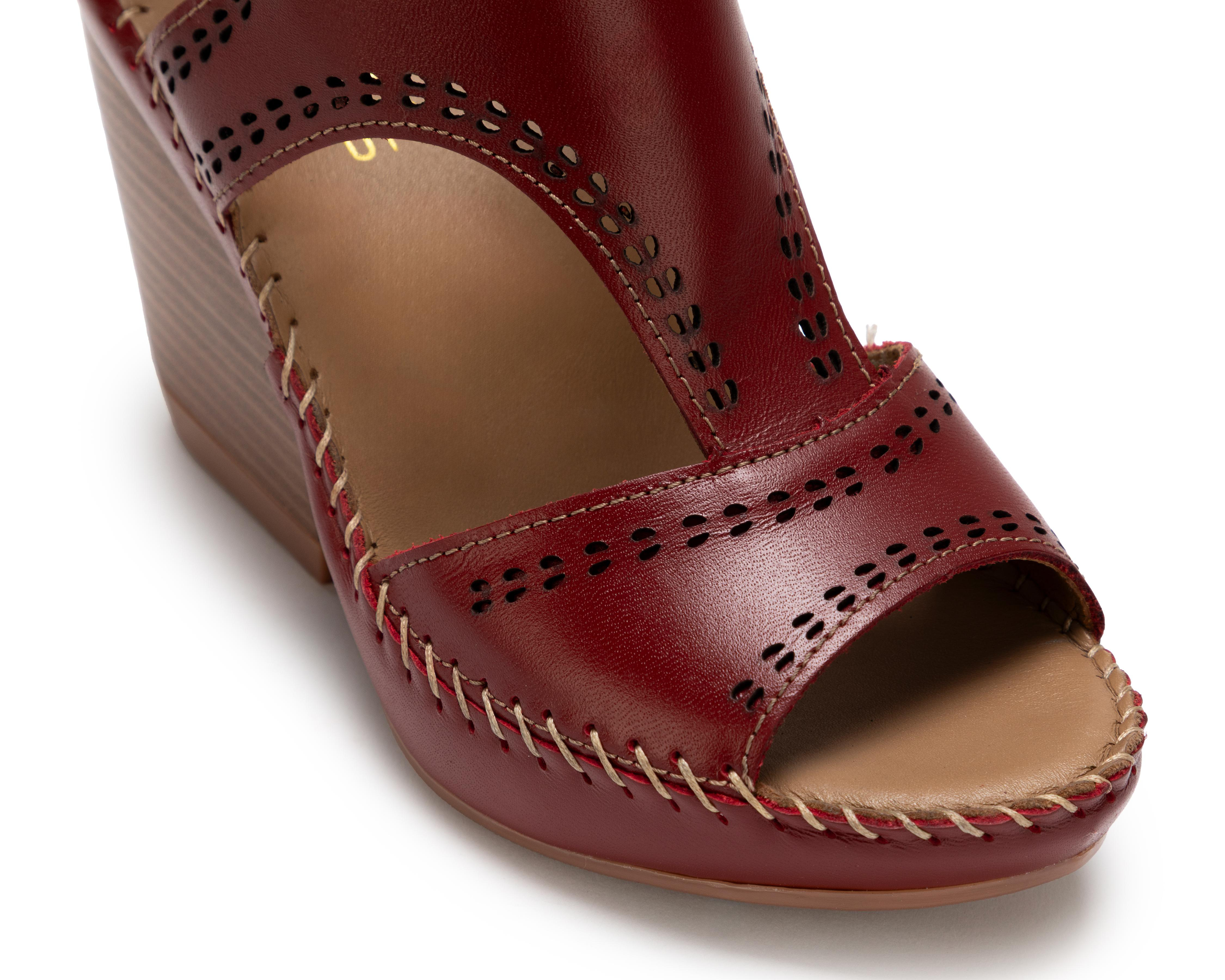 Foto 7 pulgar | Sandalias Confort Lobo Solo de Piel para Mujer